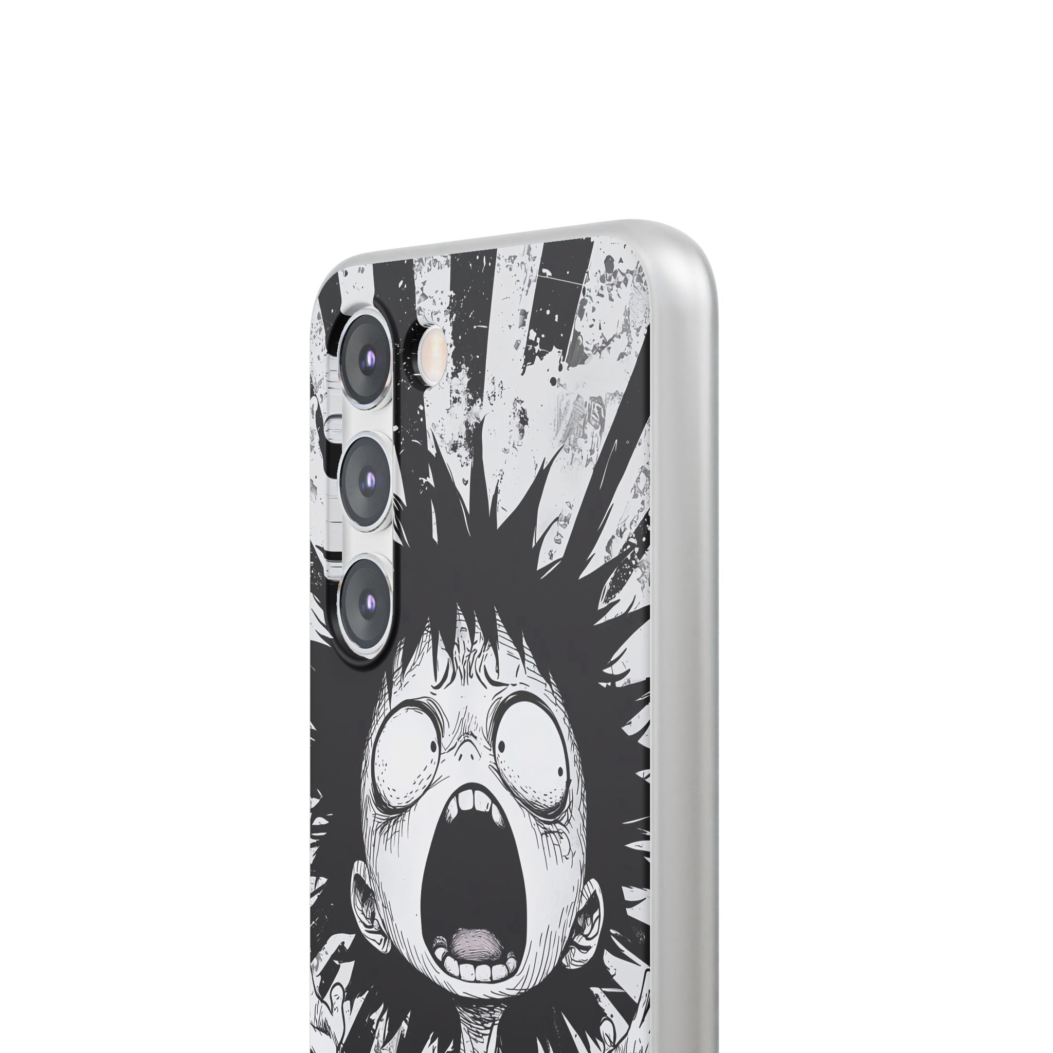 Chaotic Monochrome Scream · Soft Telefoncover for Samsung