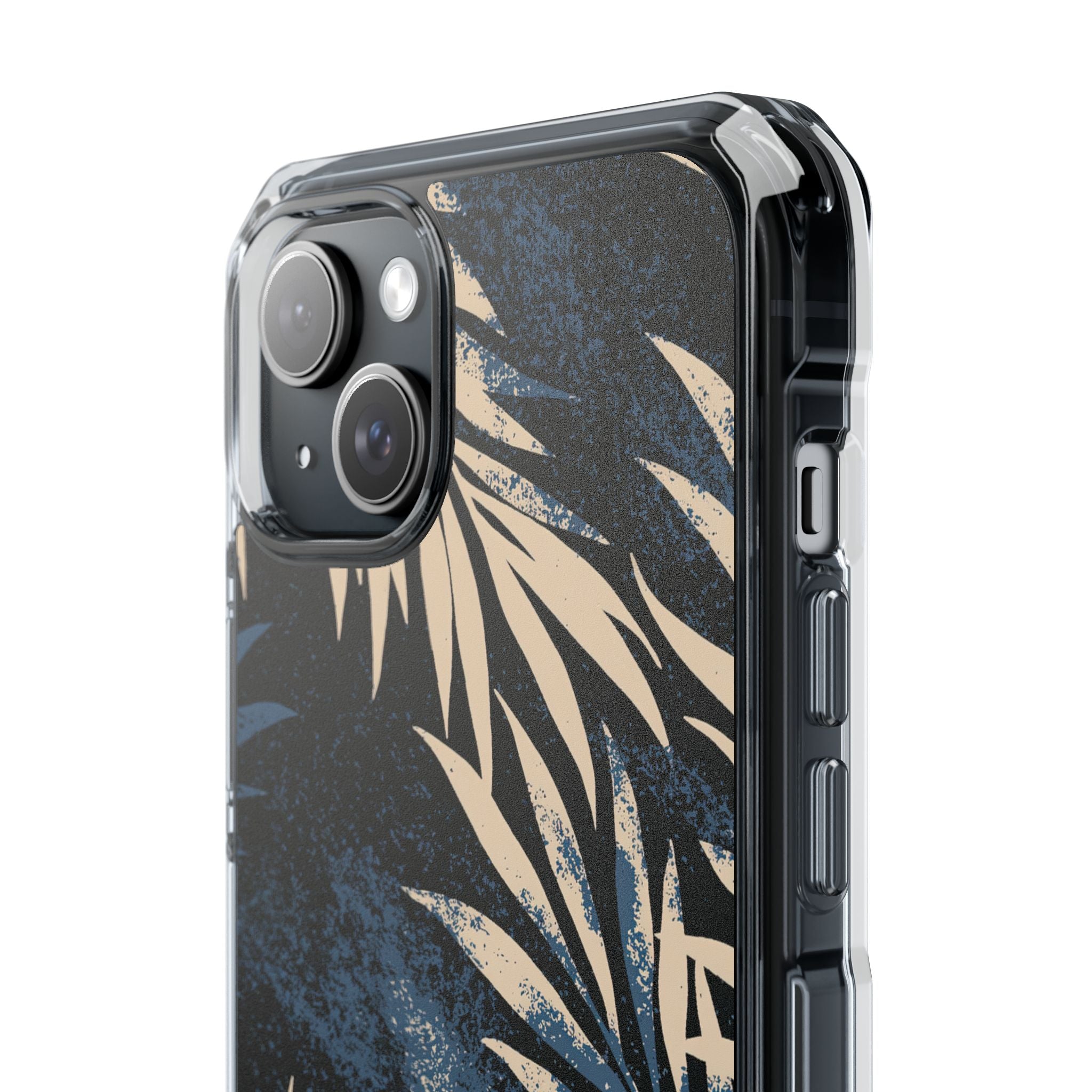 Blue Impact MagSafe Phone Case for iPhone - Midnight Indigo Palm