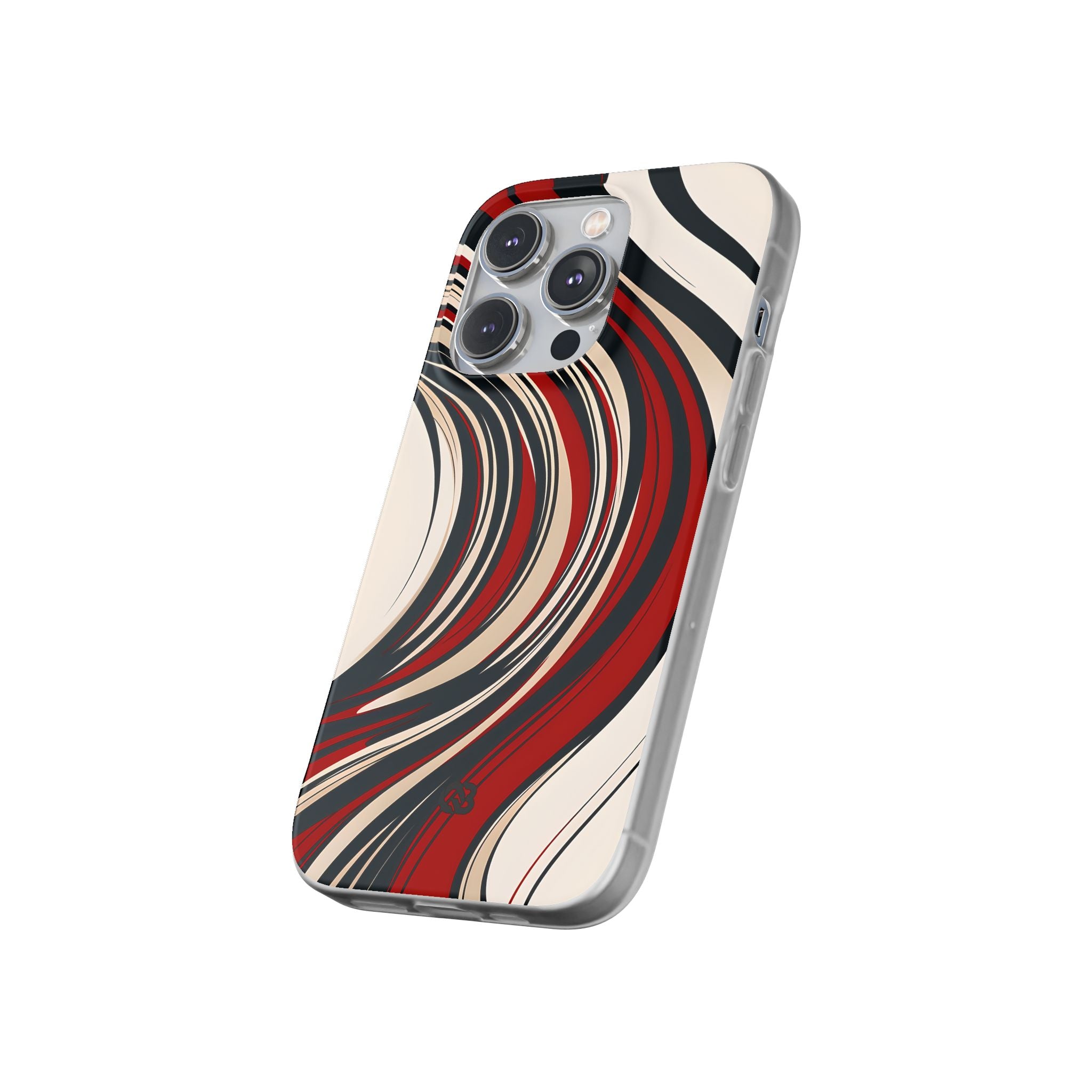 Crimson Flow Waves · Soft Phone Case for iPhone