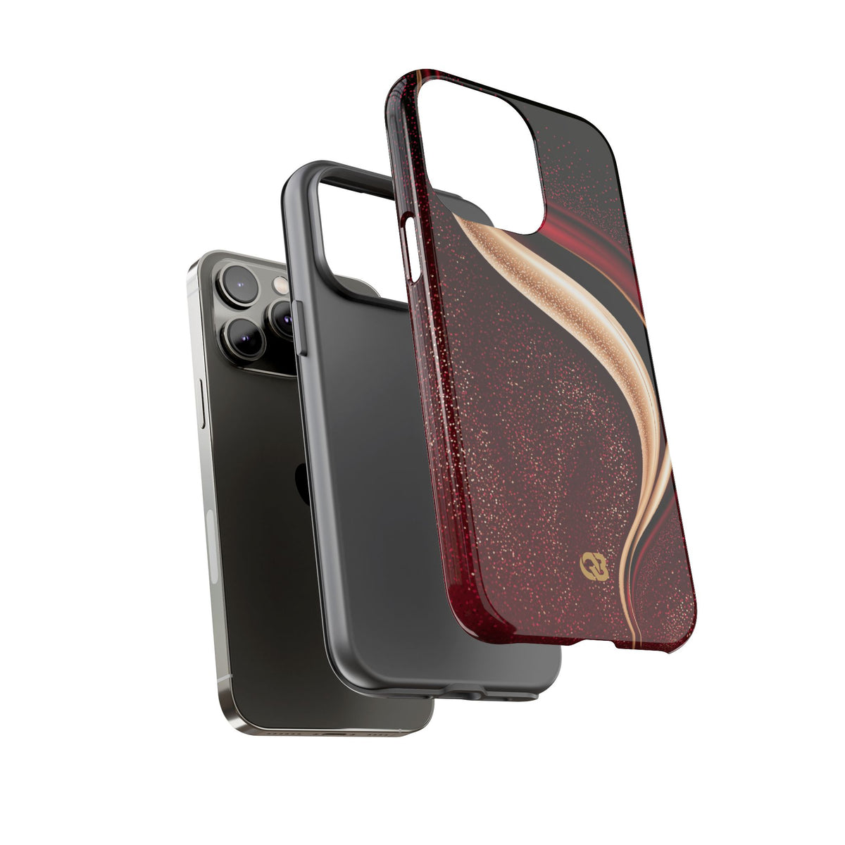 Gilded Crimson Flow · Tough Phone Case for iPhone · Red