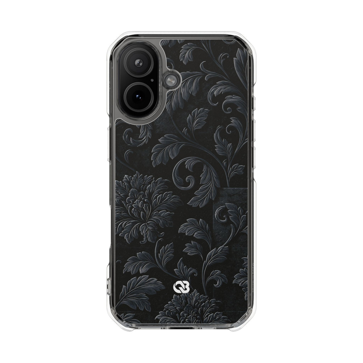 Obsidian Damask · Clear Impact Magnetic Phone Case for iPhone · Black