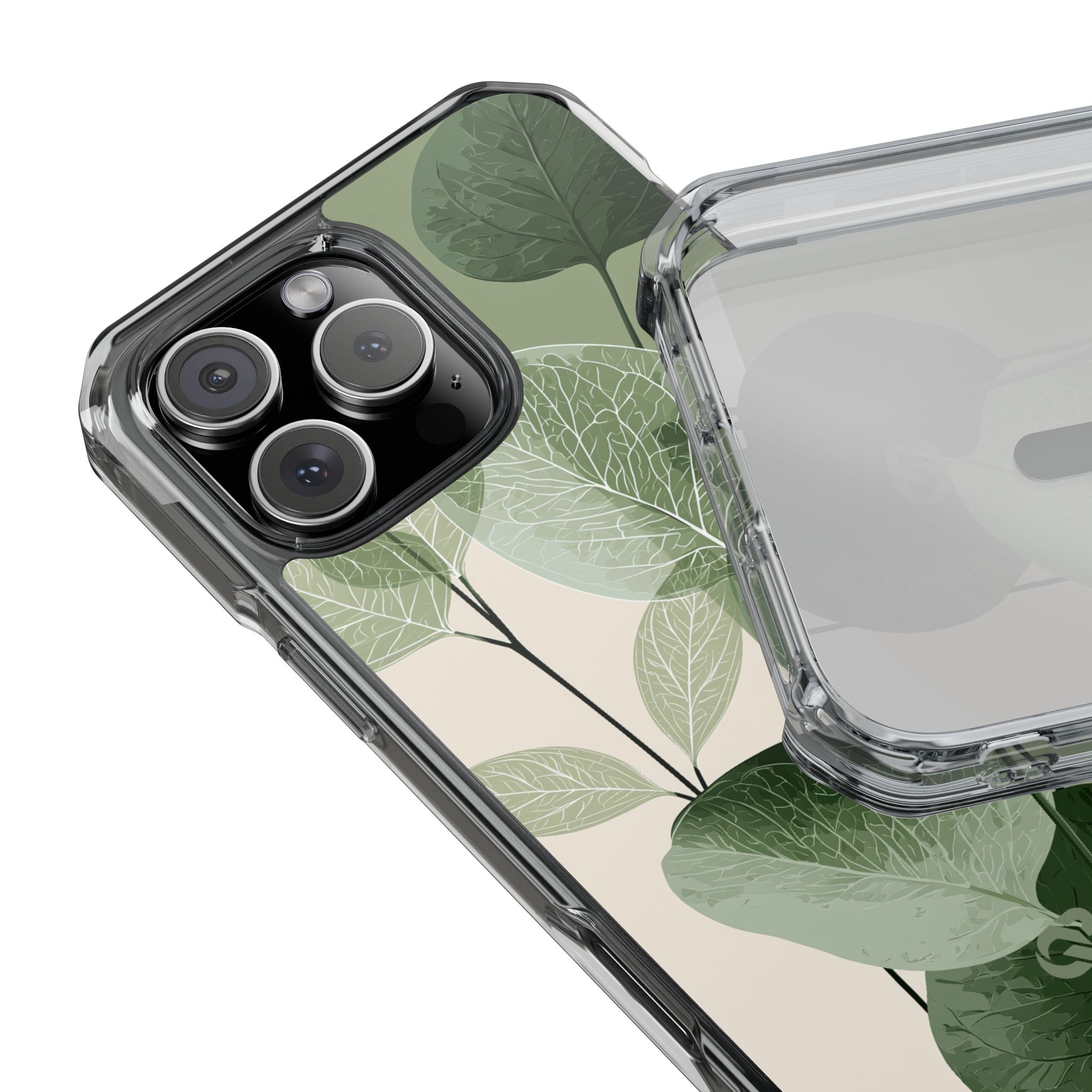 Green Impact MagSafe Phone Case for iPhone - Sage Leaf Skeletals