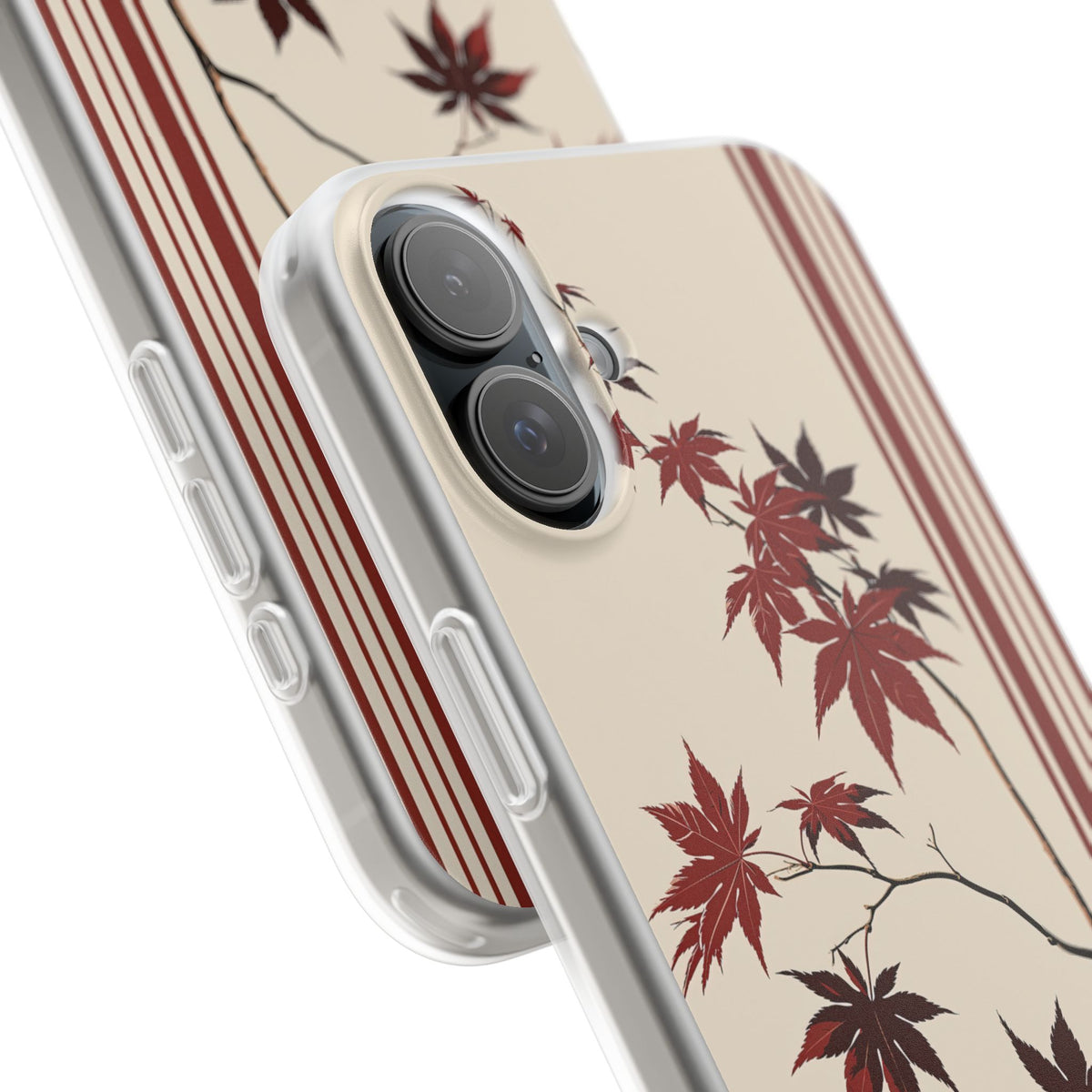 Crimson Maple Branch · Lite Phone Case for iPhone · Beige