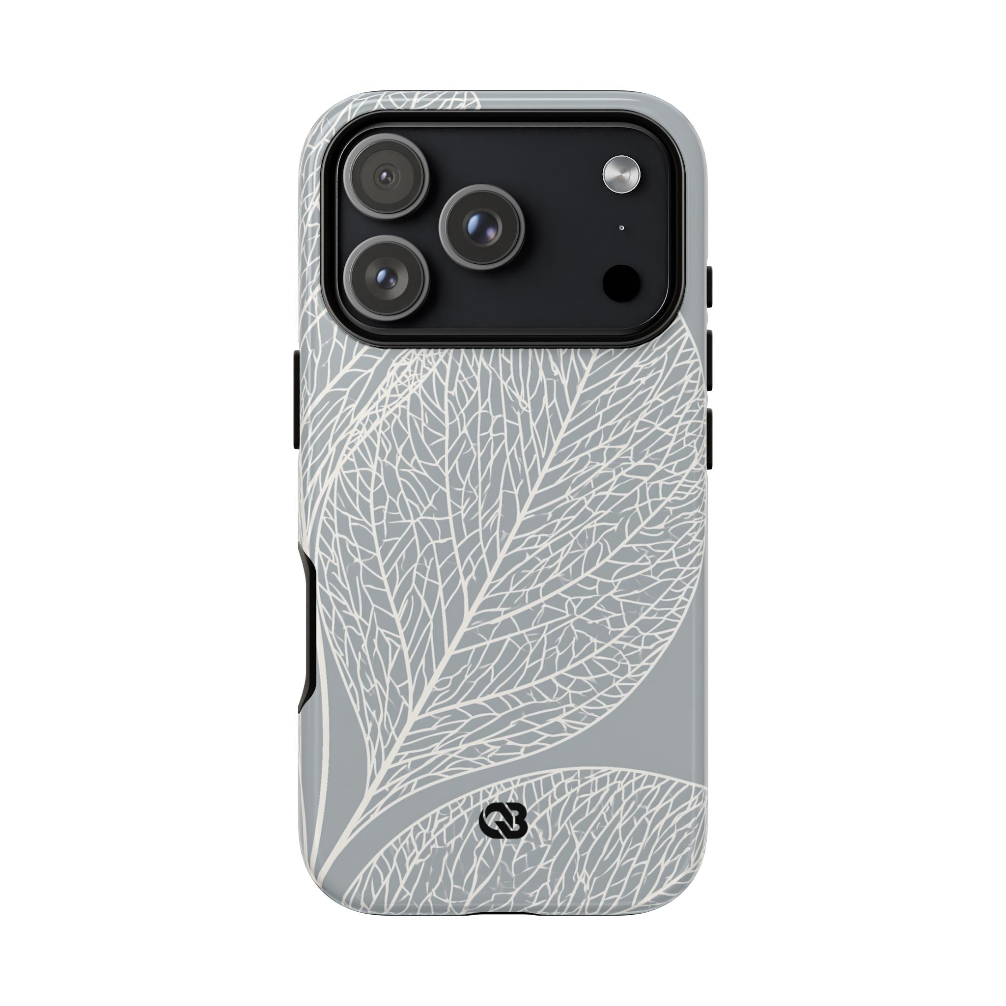 Grey Tough Phone Case for iPhone - Frosted Ash Veins