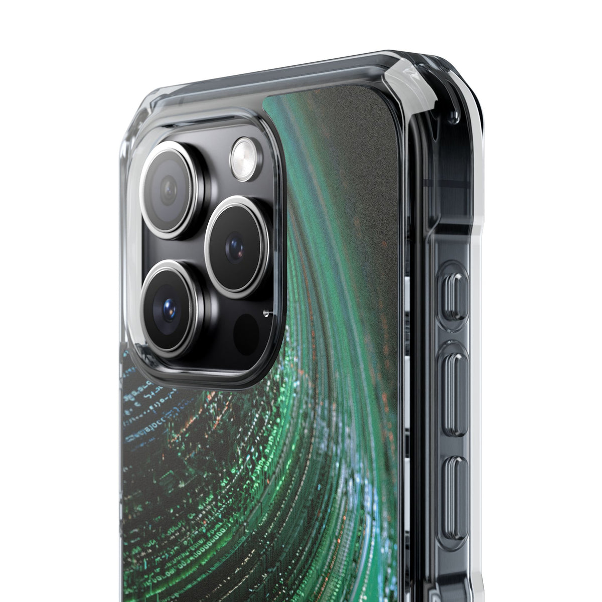 Orbital Data Stream · Clear Impact Magnetic Phone Case for iPhone · Green