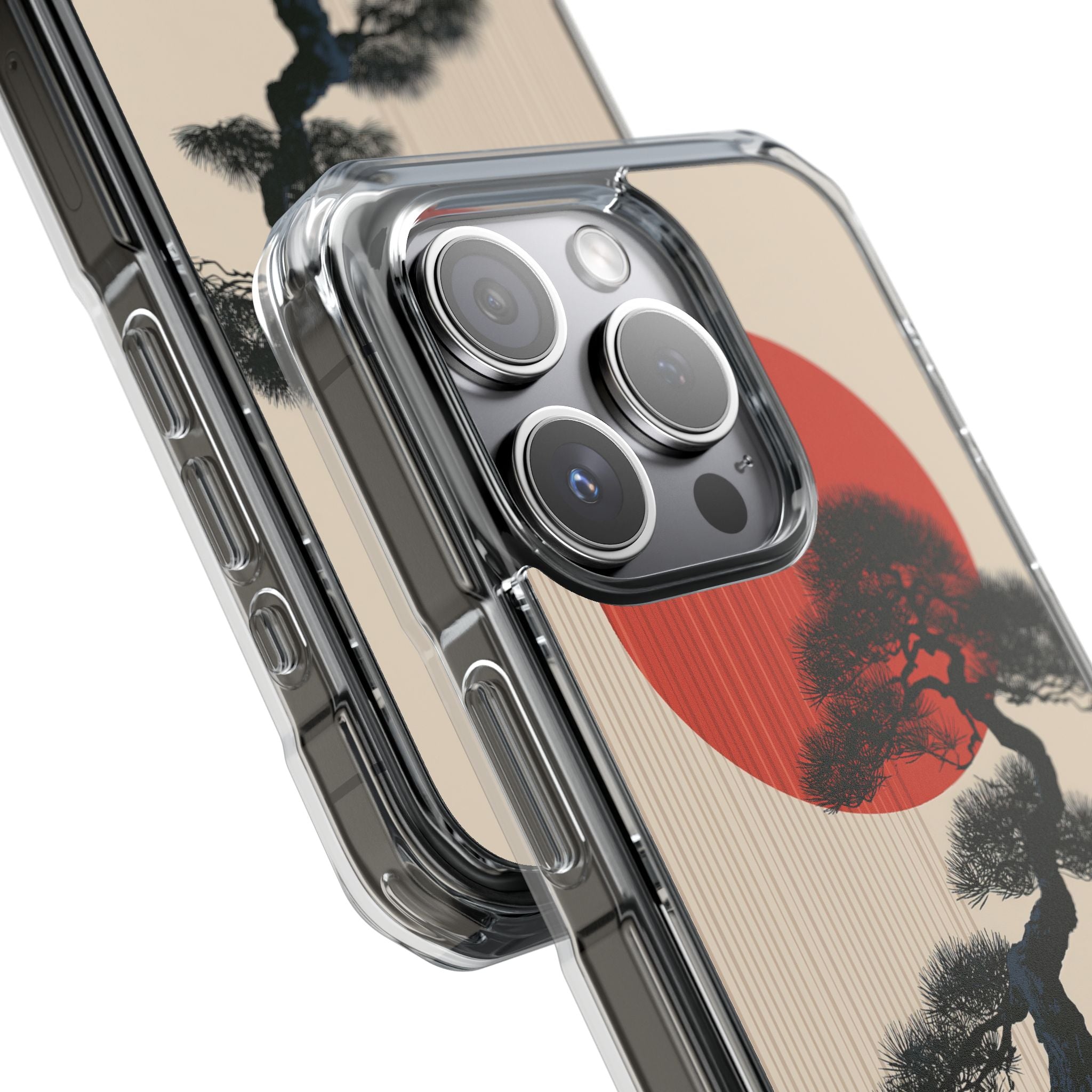 Beige Impact MagSafe Phone Case for iPhone - Kyoto Crimson Pine