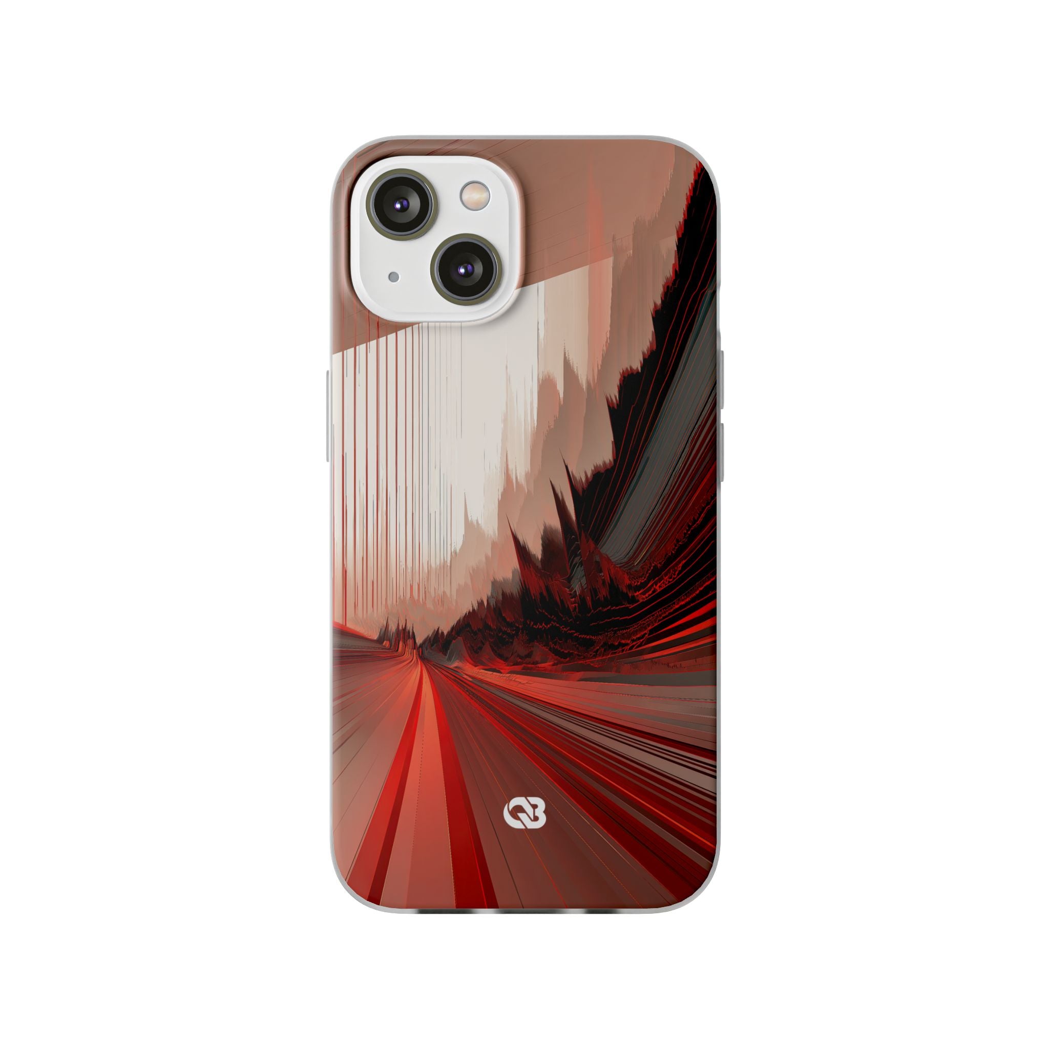 Red Lite Phone Case for iPhone - Crimson Pulse Horizon