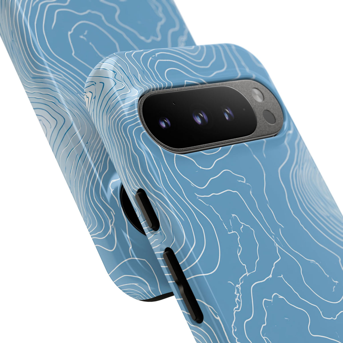 Blue Tough Phone Case for Google Pixel - Glacial Ridge Topo