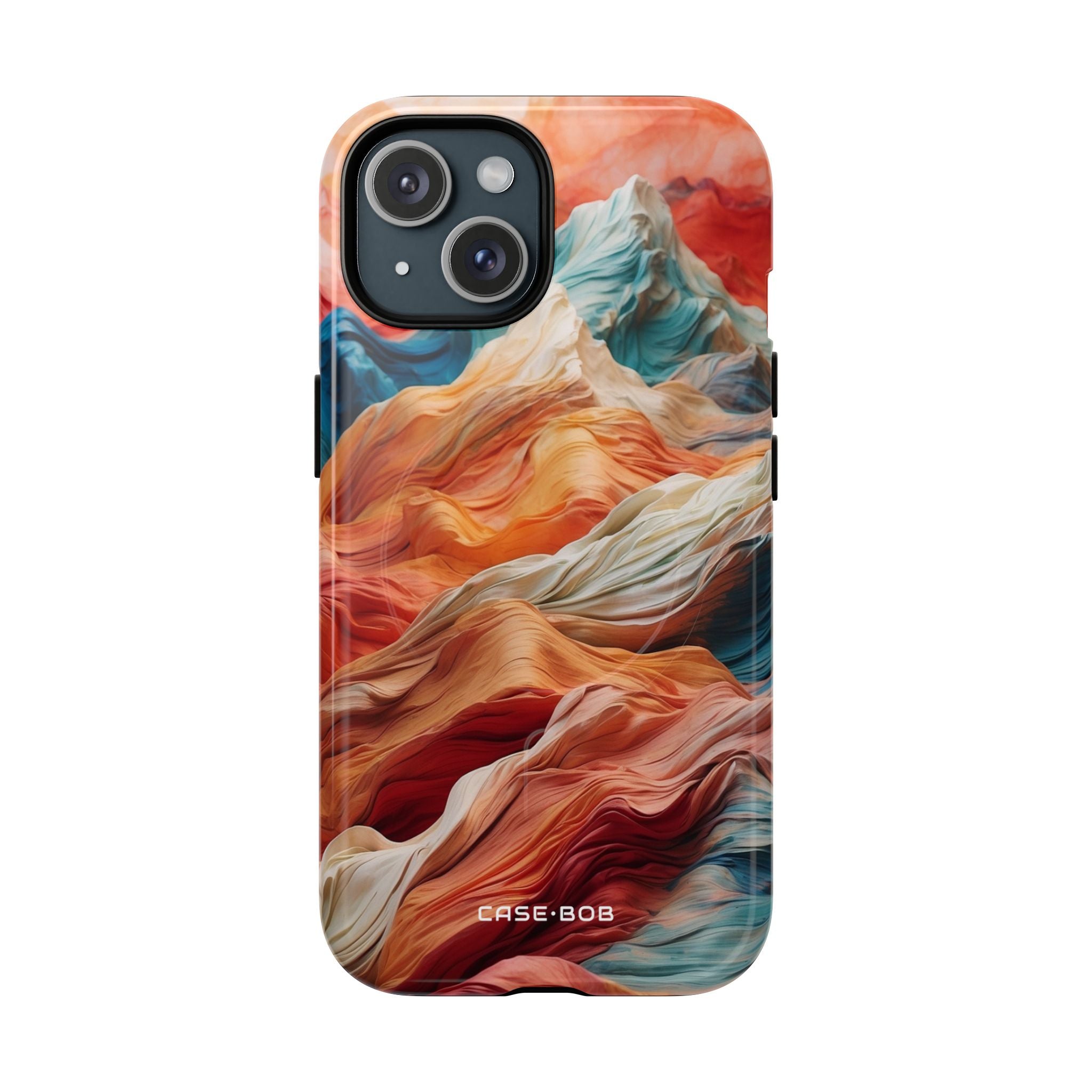 Fabric Peaks Cream iPhone 15 Case - Tough+