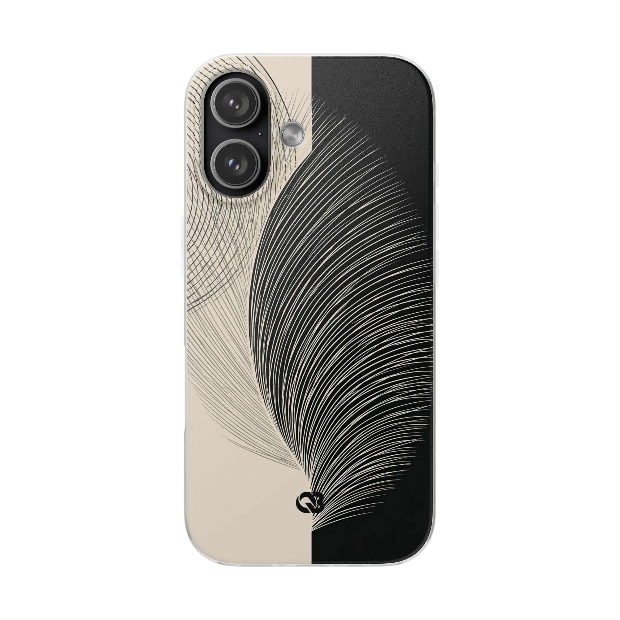 Beige Lite Phone Case for iPhone - Obsidian Cream Plume
