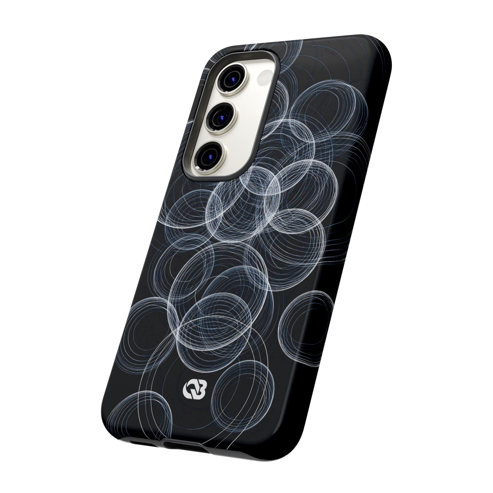 Black Tough Phone Case for Samsung - Frosted Ring Matrix