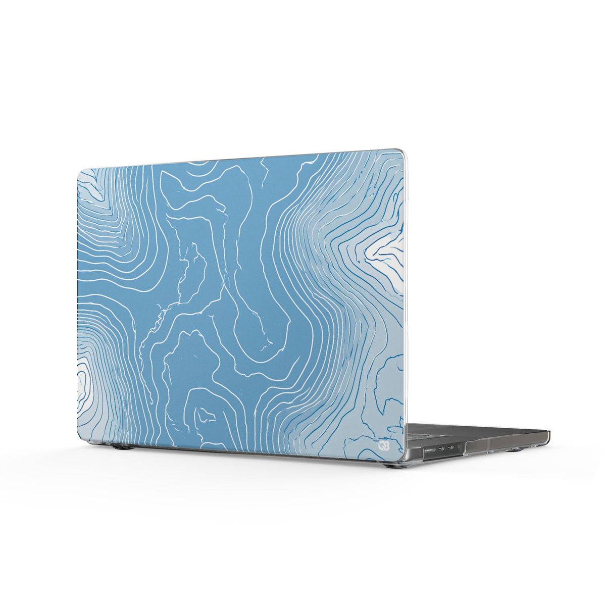 Glacial Basin Topo · Clear Hard Case for MacBook · Blue
