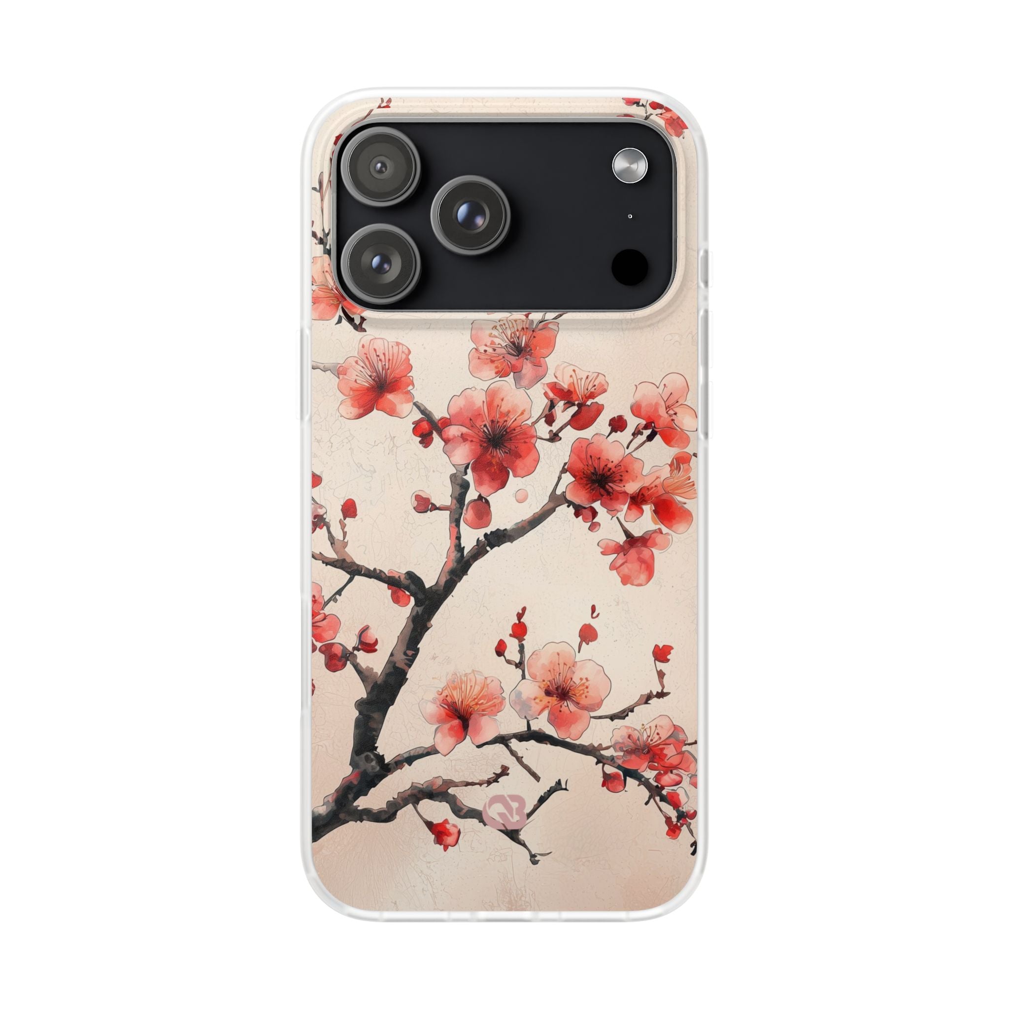 Crimson Silk Flora · Soft Custodia per iPhone