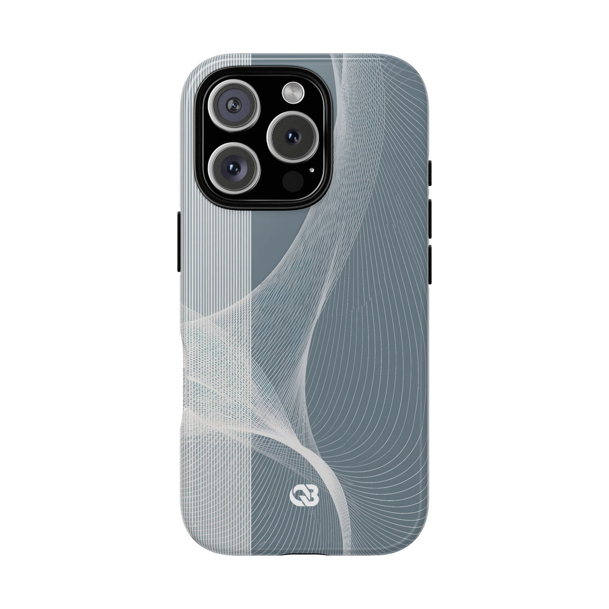Grey Tough Phone Case for iPhone - Slate Mesh Horizon