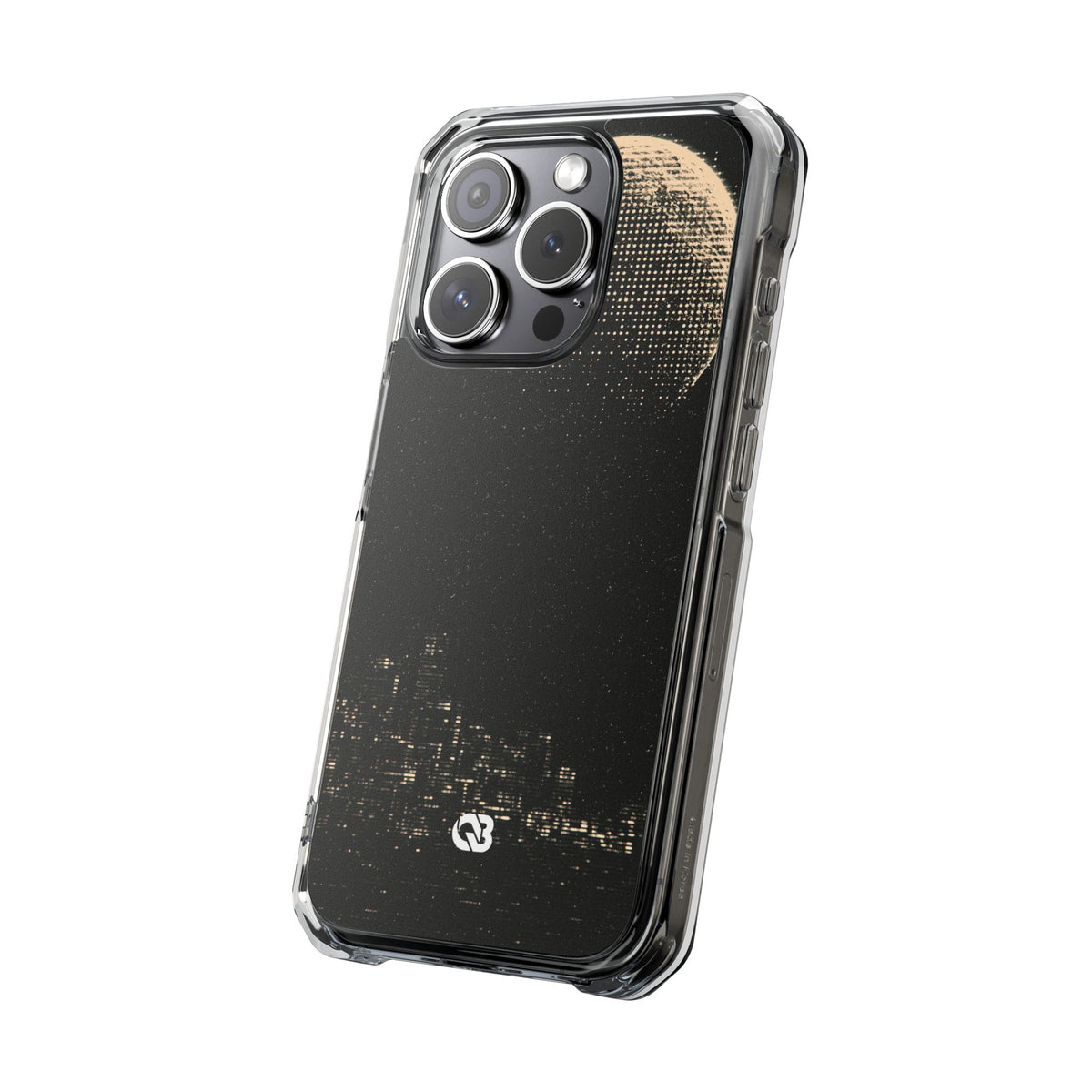 Lunar Metropolis Nocturne · Clear Impact Magnetic Phone Case for iPhone · Black
