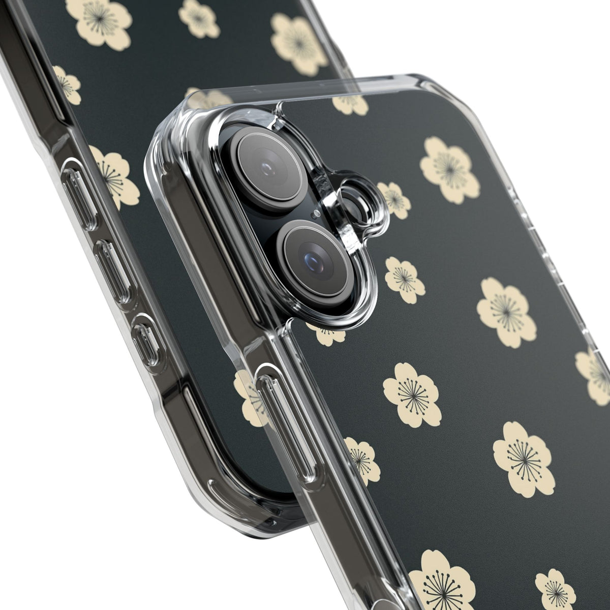 Midnight Sakura Bloom · Clear Impact Magnetic Phone Case for iPhone · Black