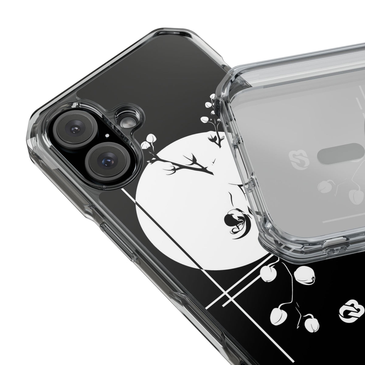 Nocturne Orchid Bloom · Clear Impact Magnetic Phone Case for iPhone · Black