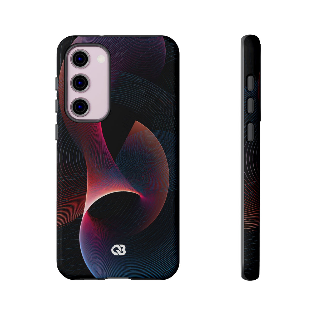 Black Tough Phone Case for Samsung - Cobalt Crimson Flux