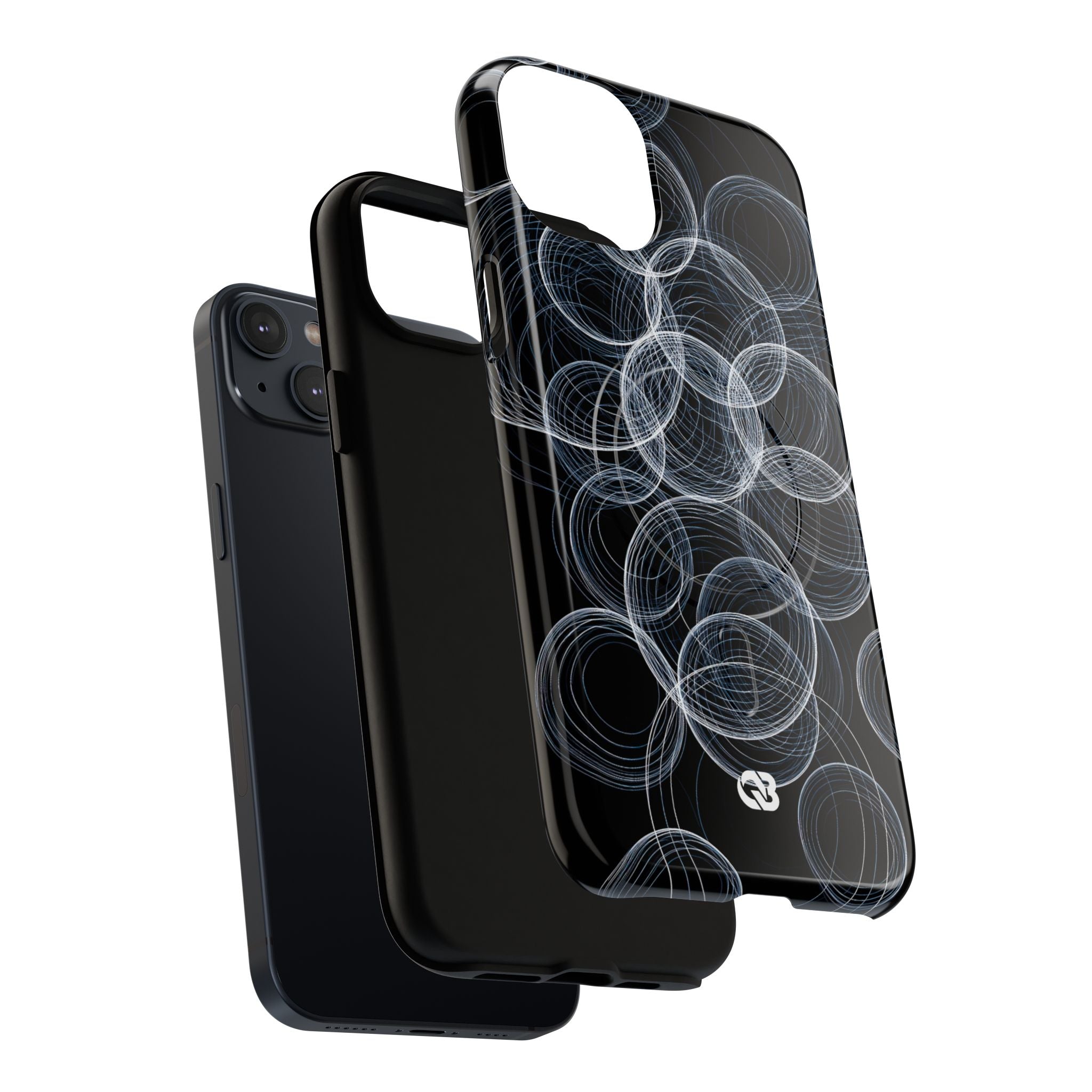Black Tough 2.0 Magsafe Phone Case for iPhone - Frosted Ring Matrix