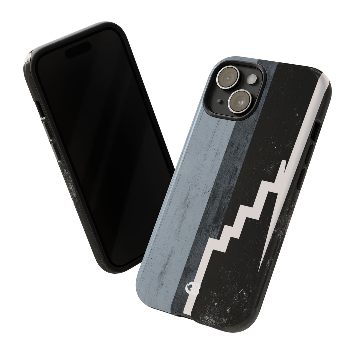 Grey Tough Phone Case for iPhone - Industrial Concrete Void