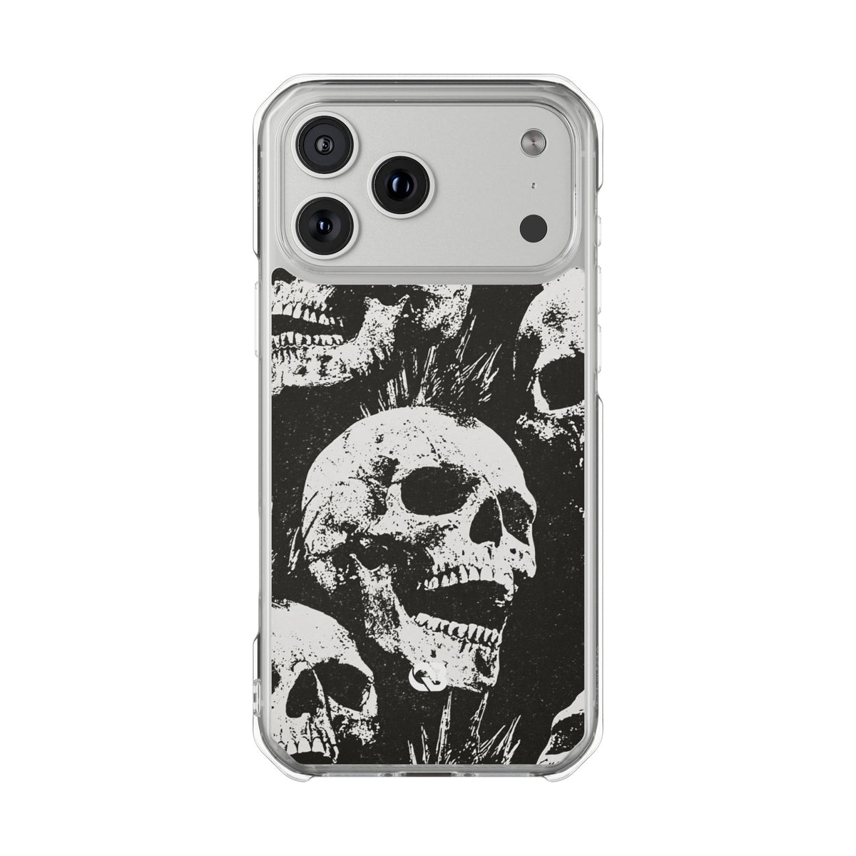 Punk Skull Riot · Clear Impact Magnetic Phone Case for iPhone · Black