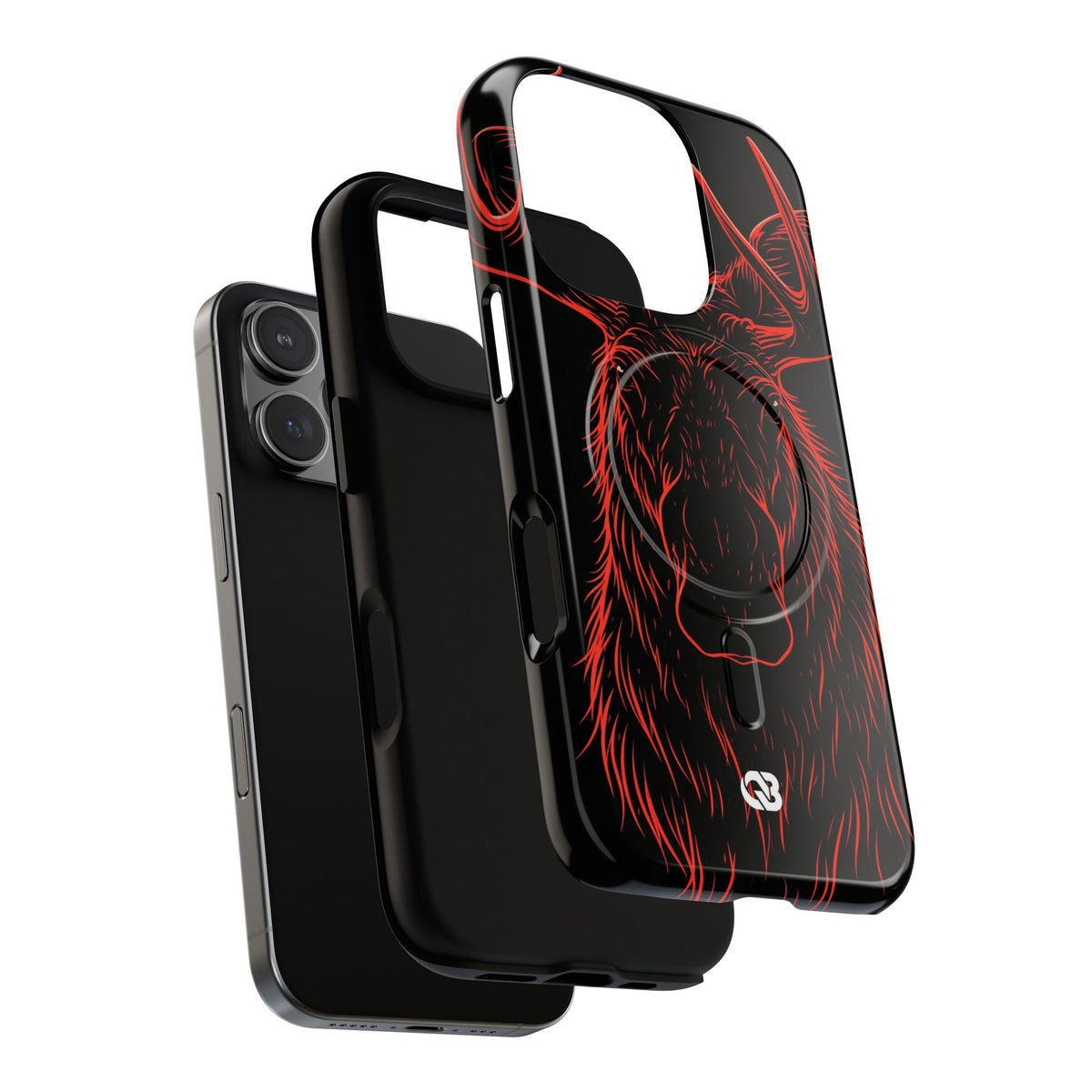 Crimson Horizon Moose · Tough 2.0 Magnetic Phone Case for iPhone · Black