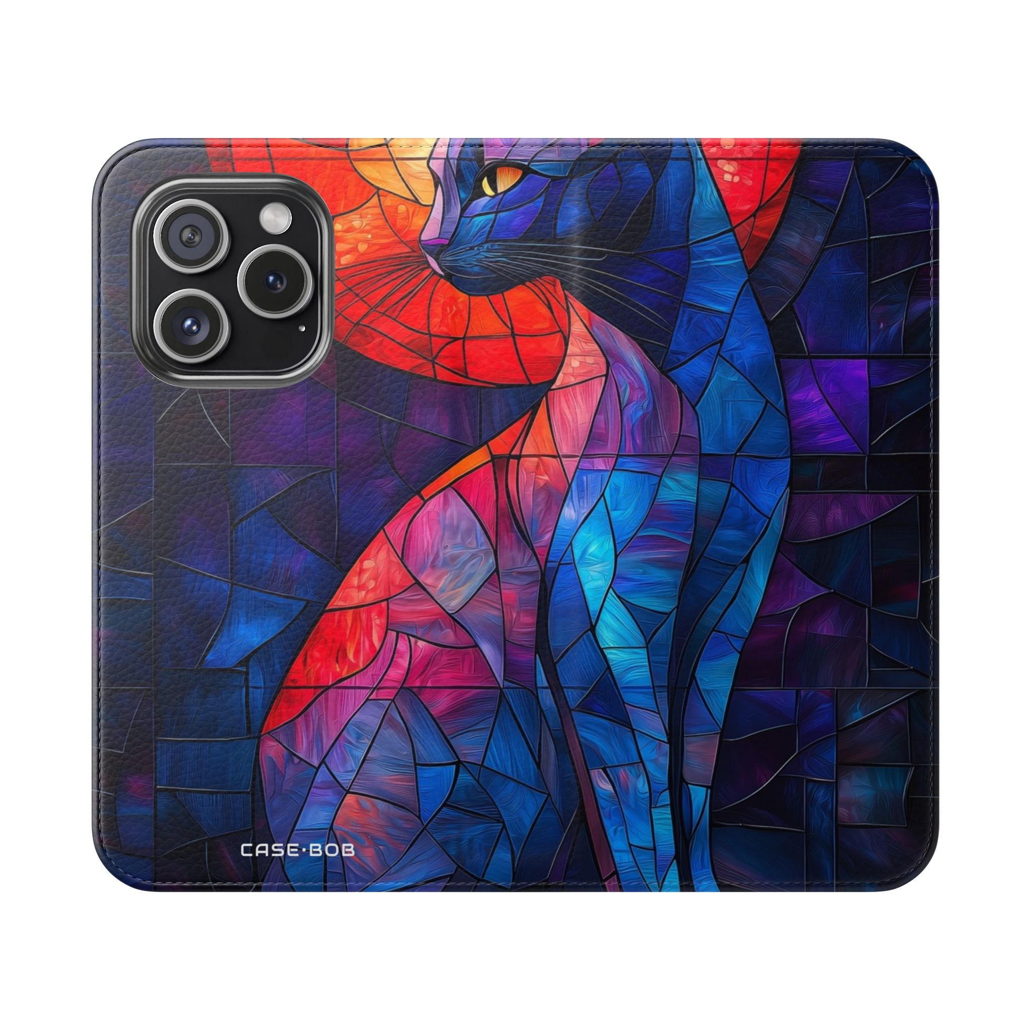 Stained Glass Cat - iPhone 15 Pro Case - Wallet