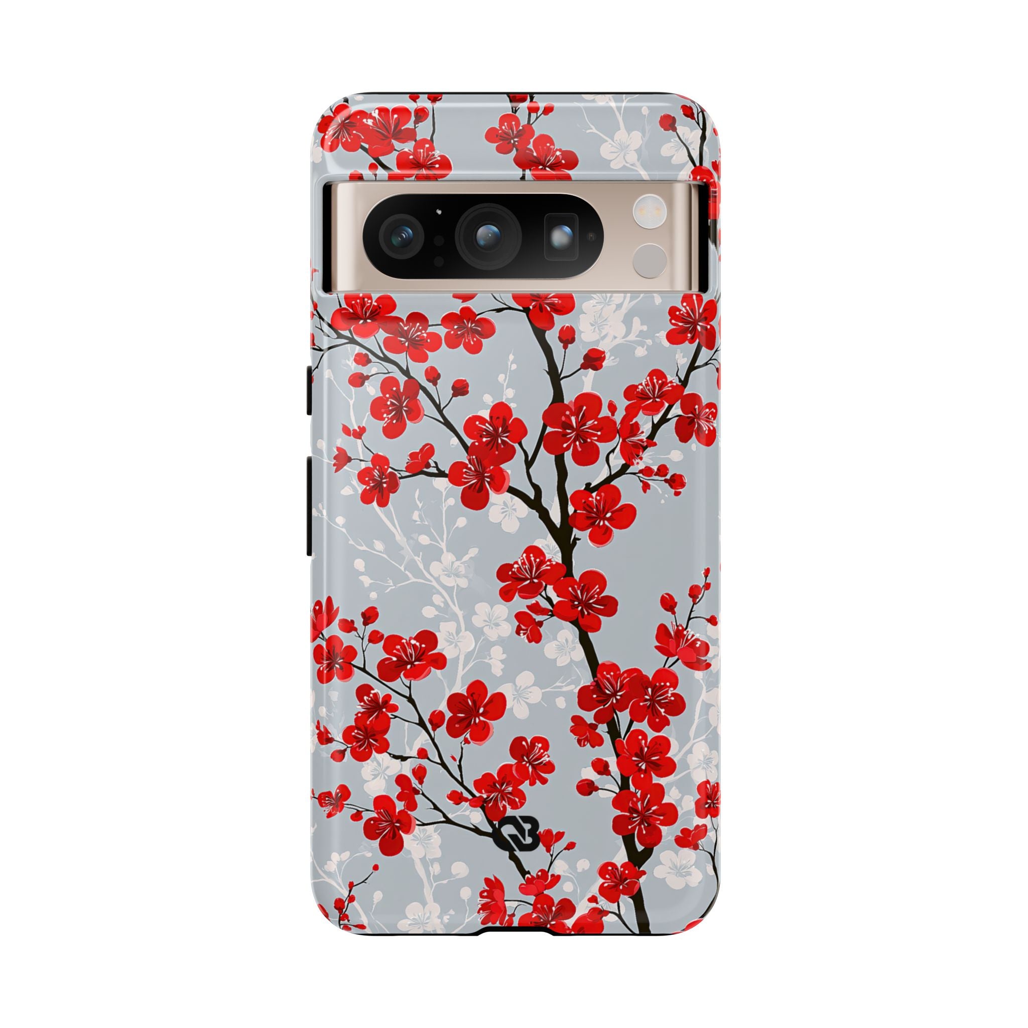 Grey Tough Phone Case for Google Pixel - Crimson Sakura Slate