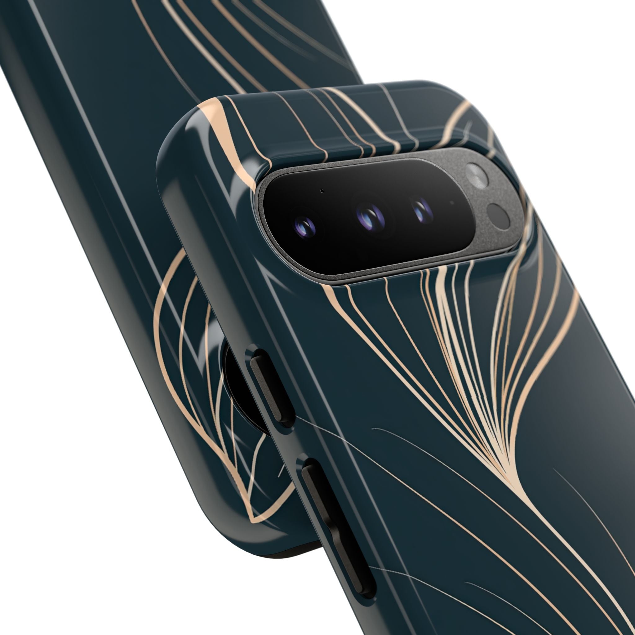 Teal Tough Phone Case for Google Pixel - Sandstone Silk Flora