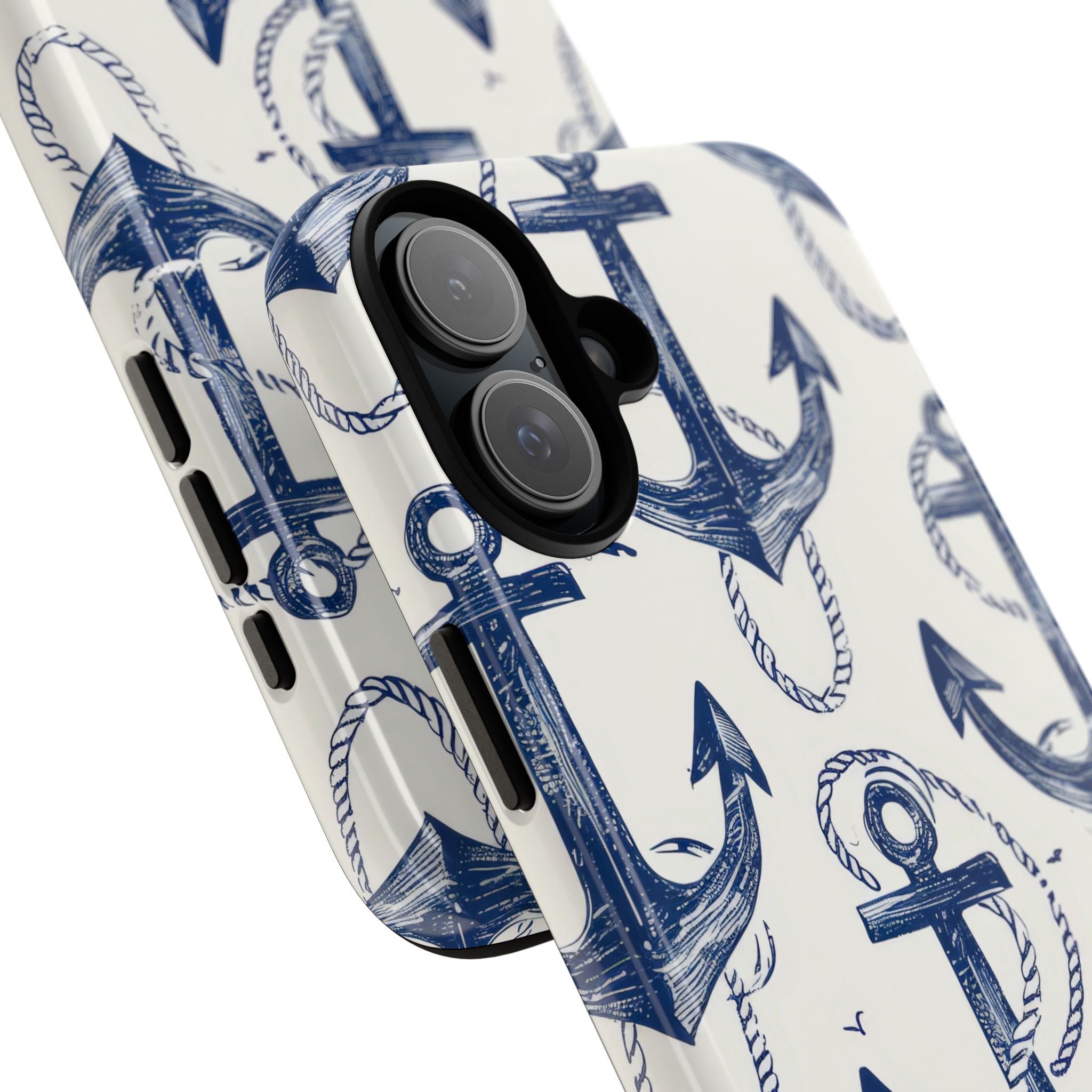 Navy Anchor Drift iPhone 16 Plus Case - Tough
