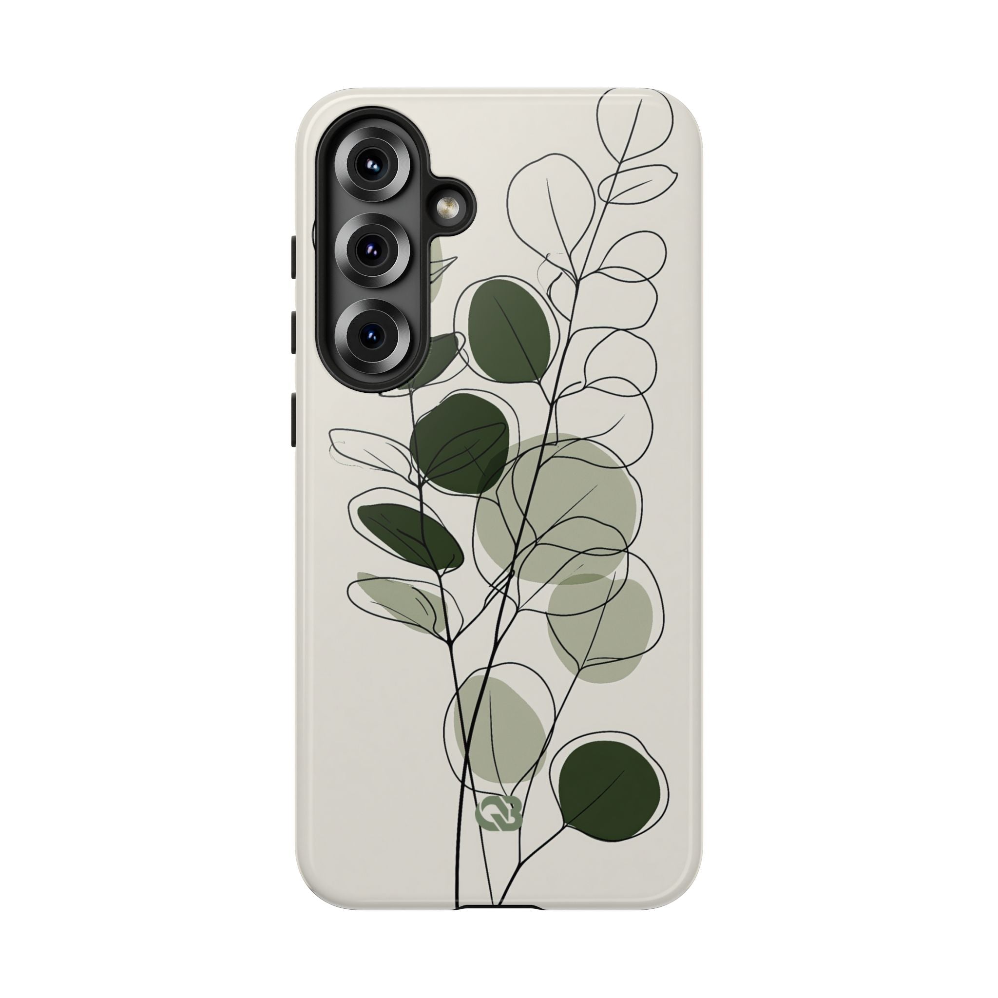 Green Tough Phone Case for Samsung - Muted Eucalyptus Sketch