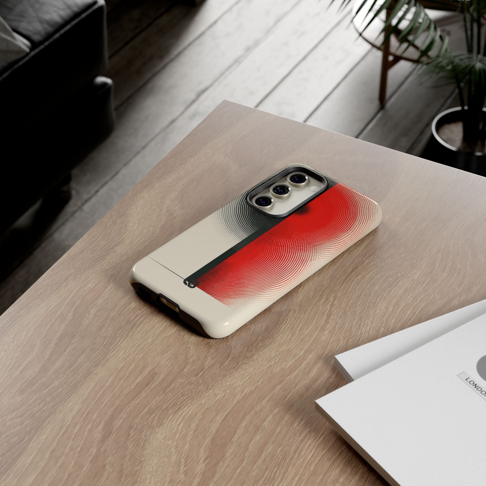 Red Tough Phone Case for Samsung - Split Signal Red