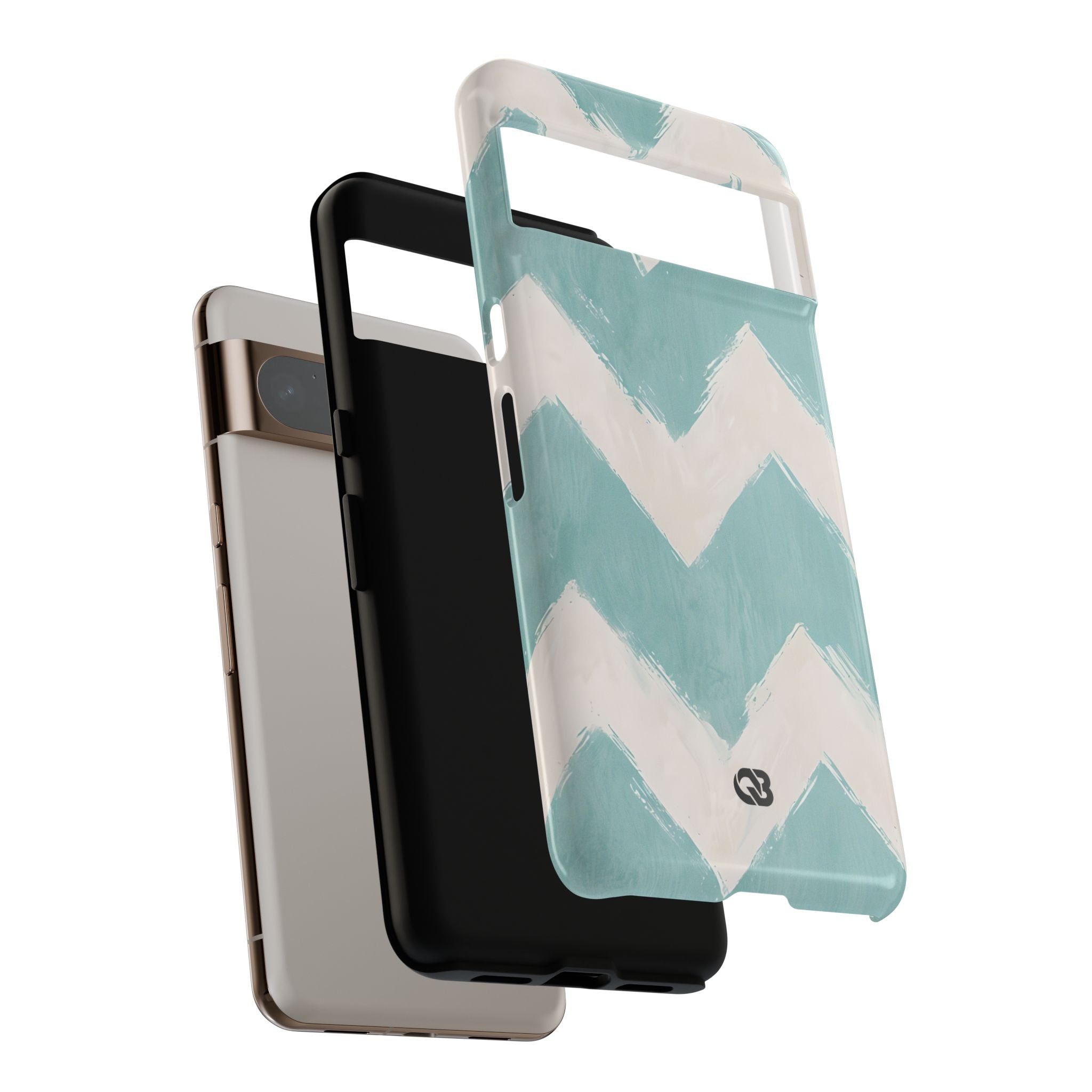 Teal Painted Chevron · Tough Phone Case for Google Pixel
