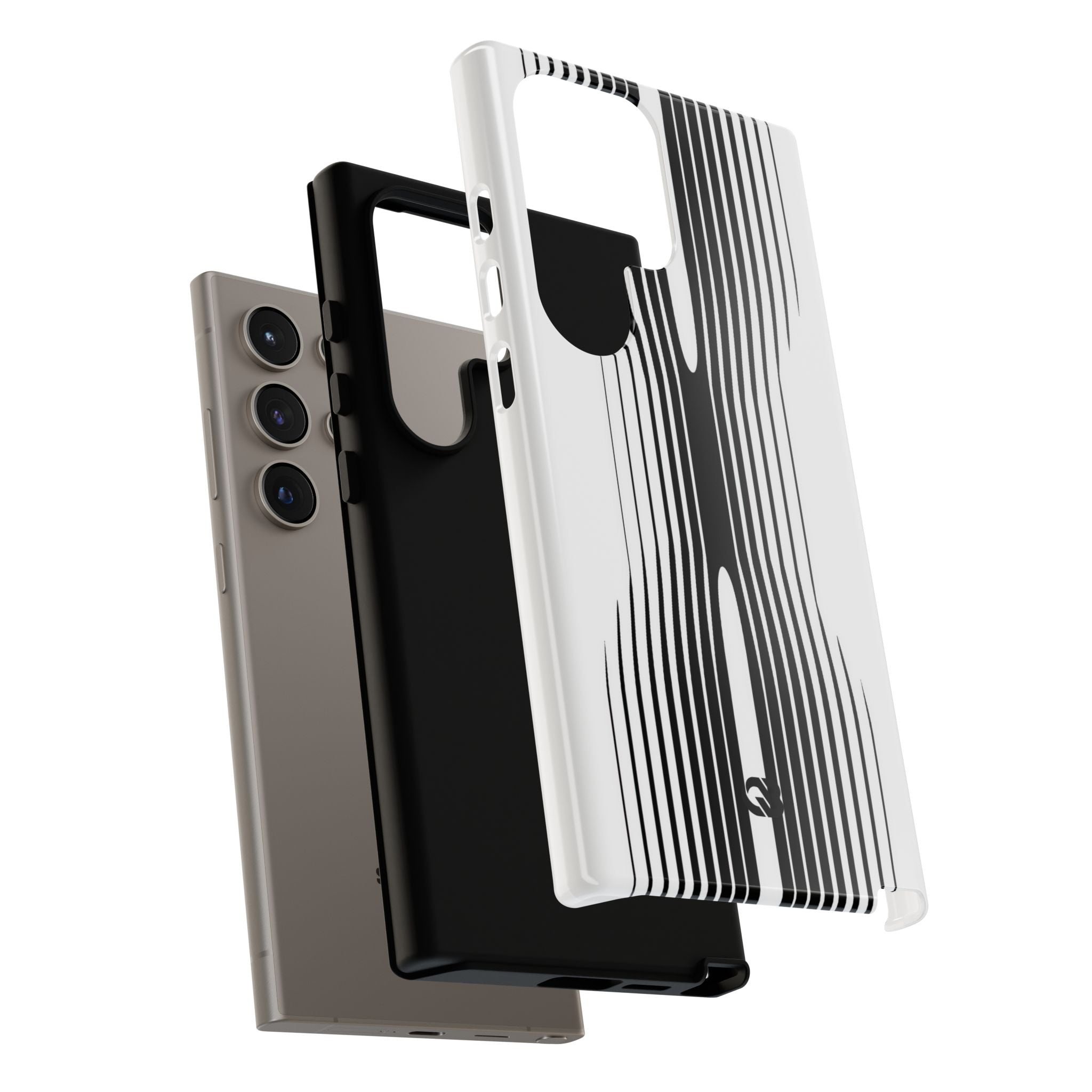 White Tough Phone Case for Samsung - Kinetic Mono Distortion
