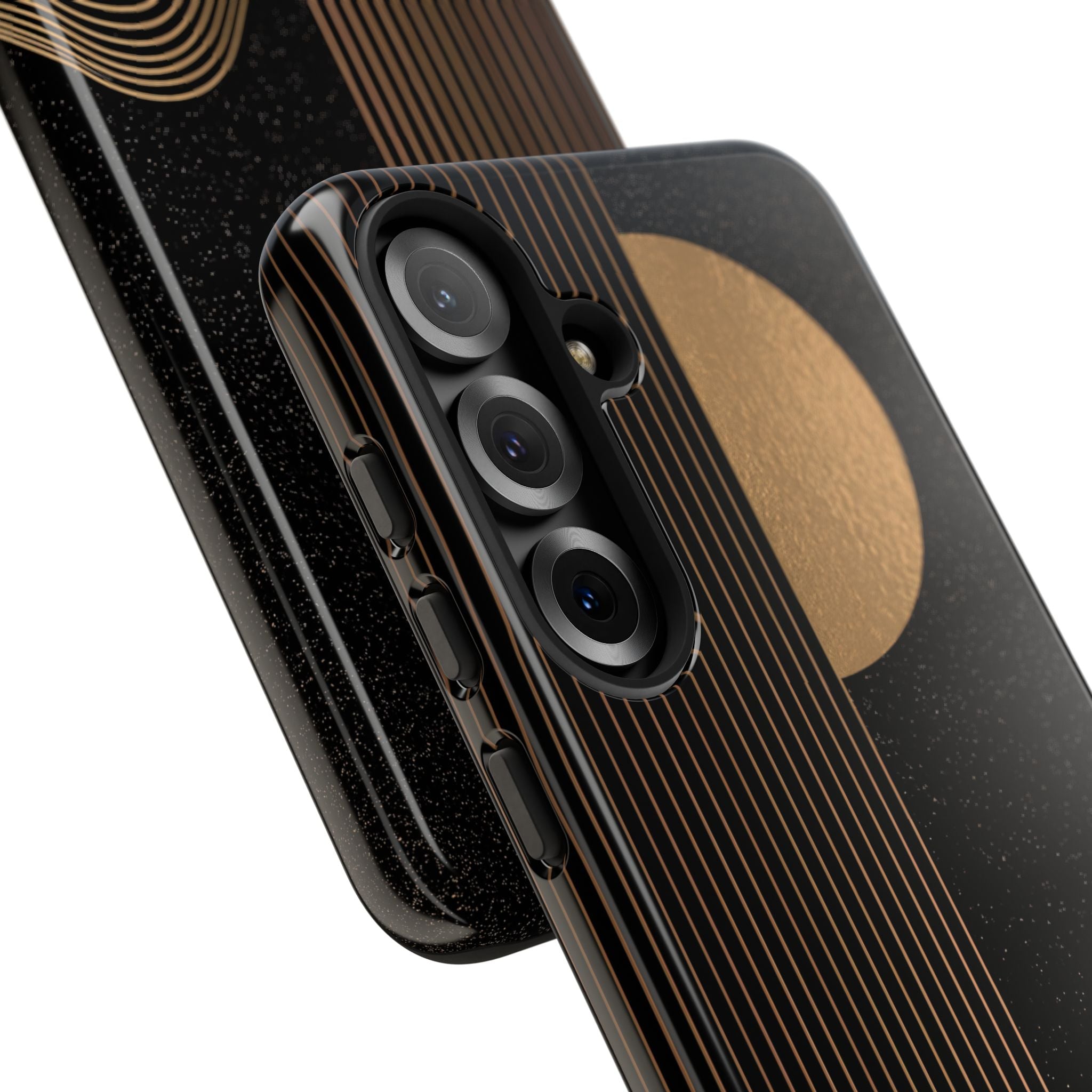 Gold Tough Phone Case for Samsung - Gilded Obsidian Dunes