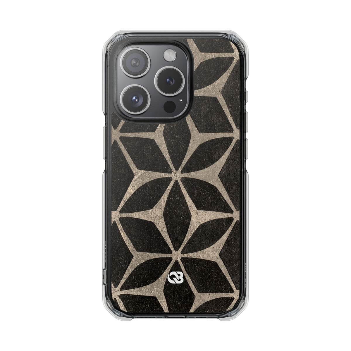 Concrete Mosaic Star · Clear Impact Magnetic Phone Case for iPhone · Black