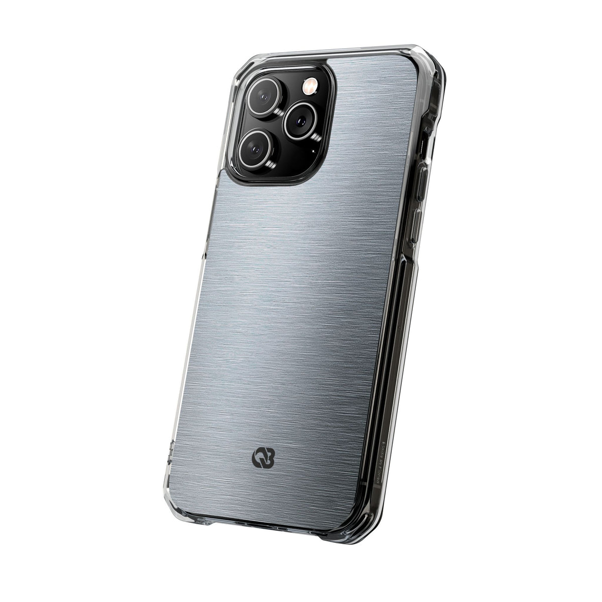 Silver Impact MagSafe Phone Case for iPhone - Satin Chrome Grain