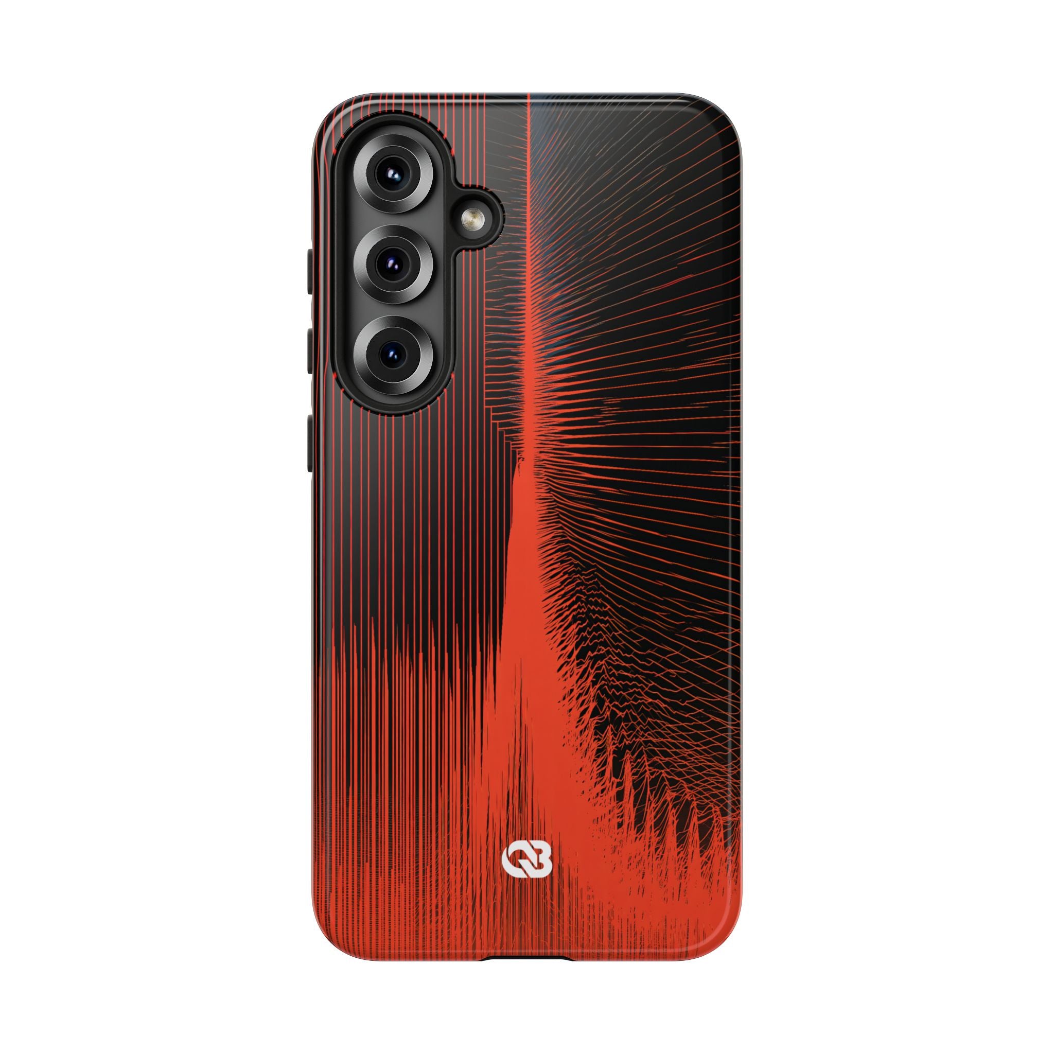 Red Tough Phone Case for Samsung - Crimson Frequency Pulse