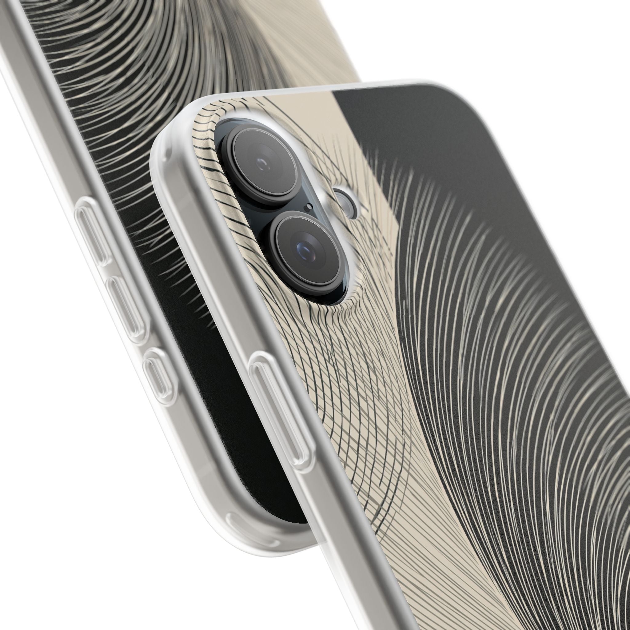 Beige Lite Phone Case for iPhone - Obsidian Cream Plume