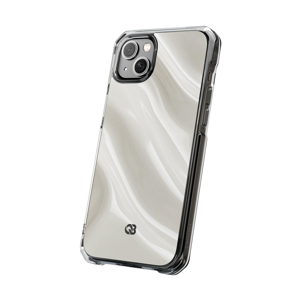 Liquid Enamel Fold · Clear Impact Magnetic Phone Case for iPhone · White