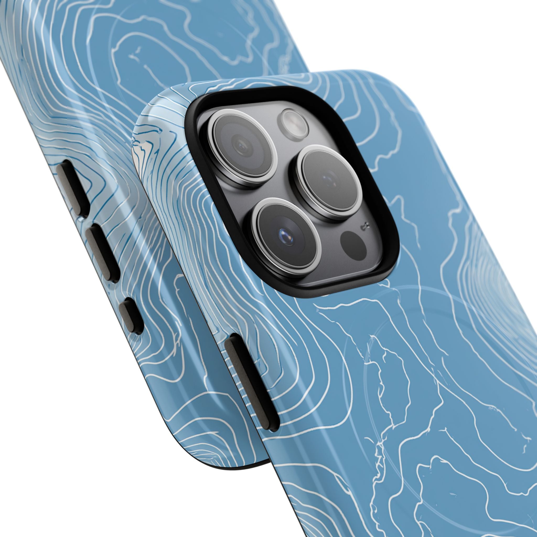 Blue Tough 2.0 Magsafe Phone Case for iPhone - Glacial Ridge Topo