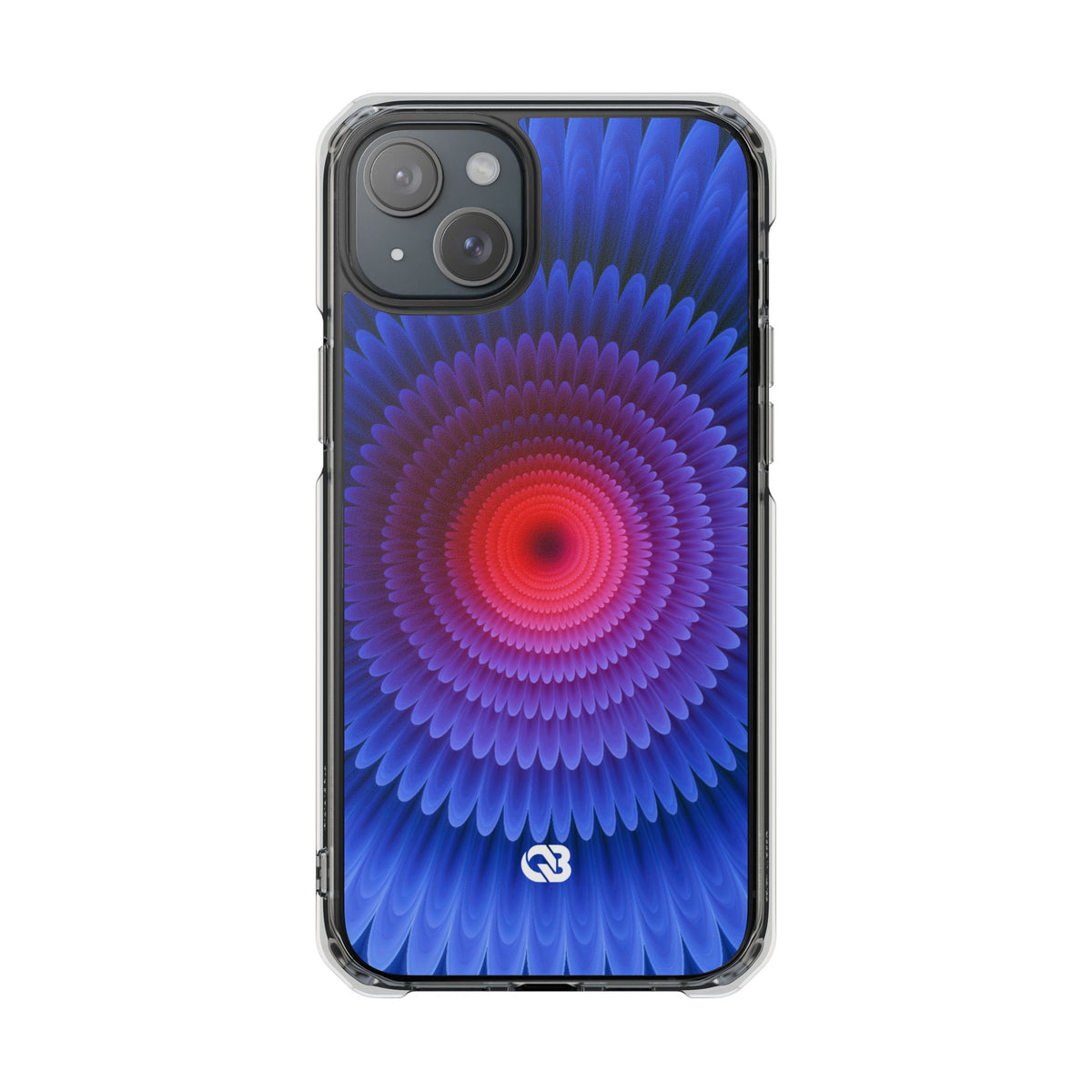 Radial Spectrum Bloom · Clear Impact Magnetic Phone Case for iPhone · Blue