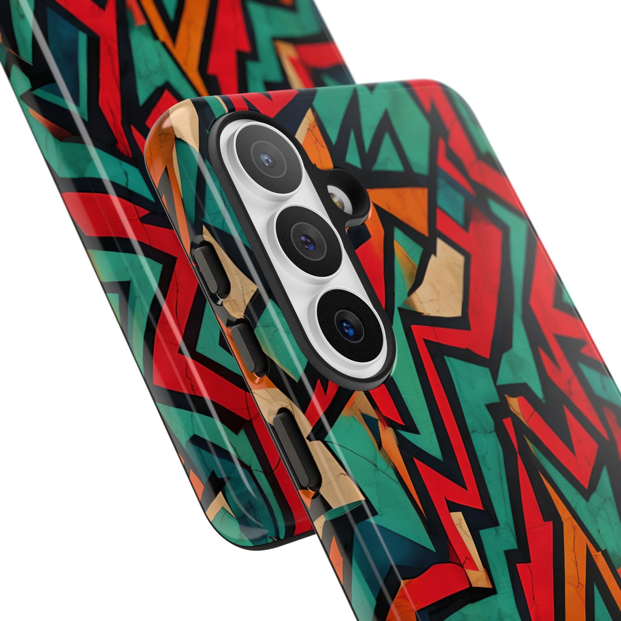 Jagged Teal Static · Tough Phone Case for Samsung