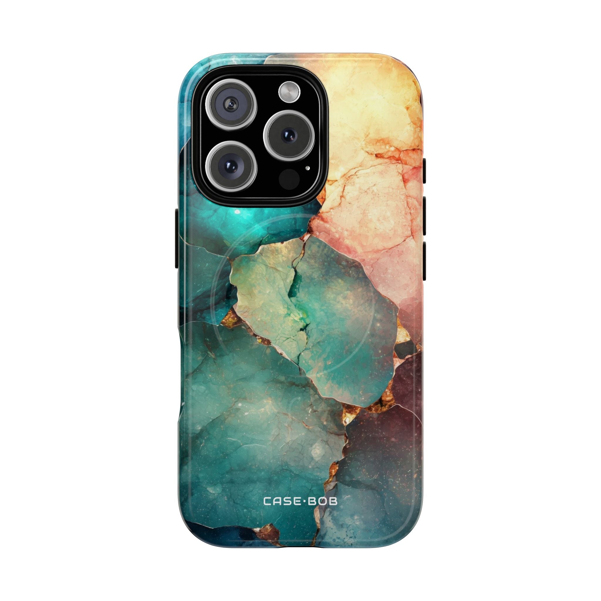 Teal Mosaic Veins iPhone 16 Pro Case - Tough+