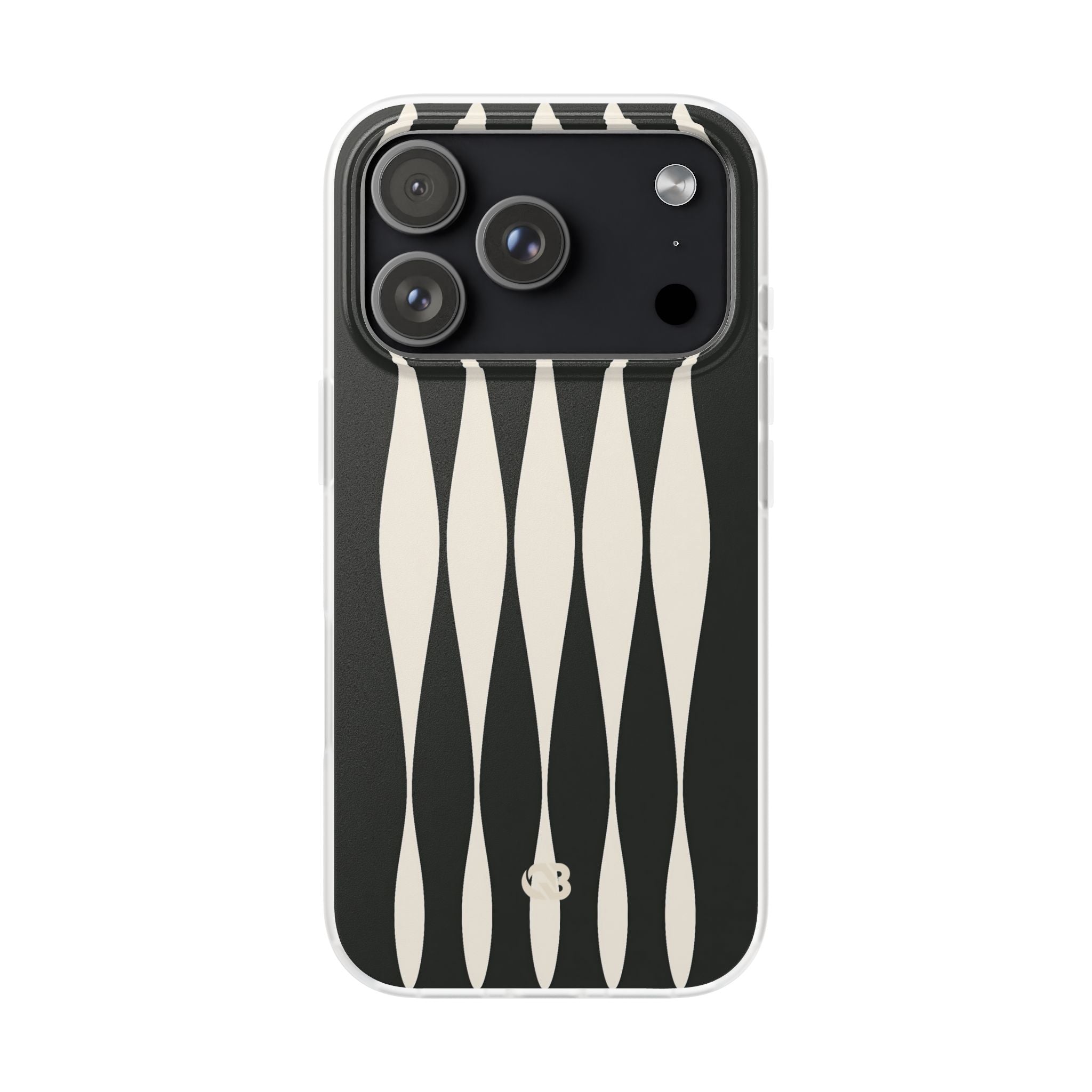 Black Lite Phone Case for iPhone - Ivory Spindle Grid