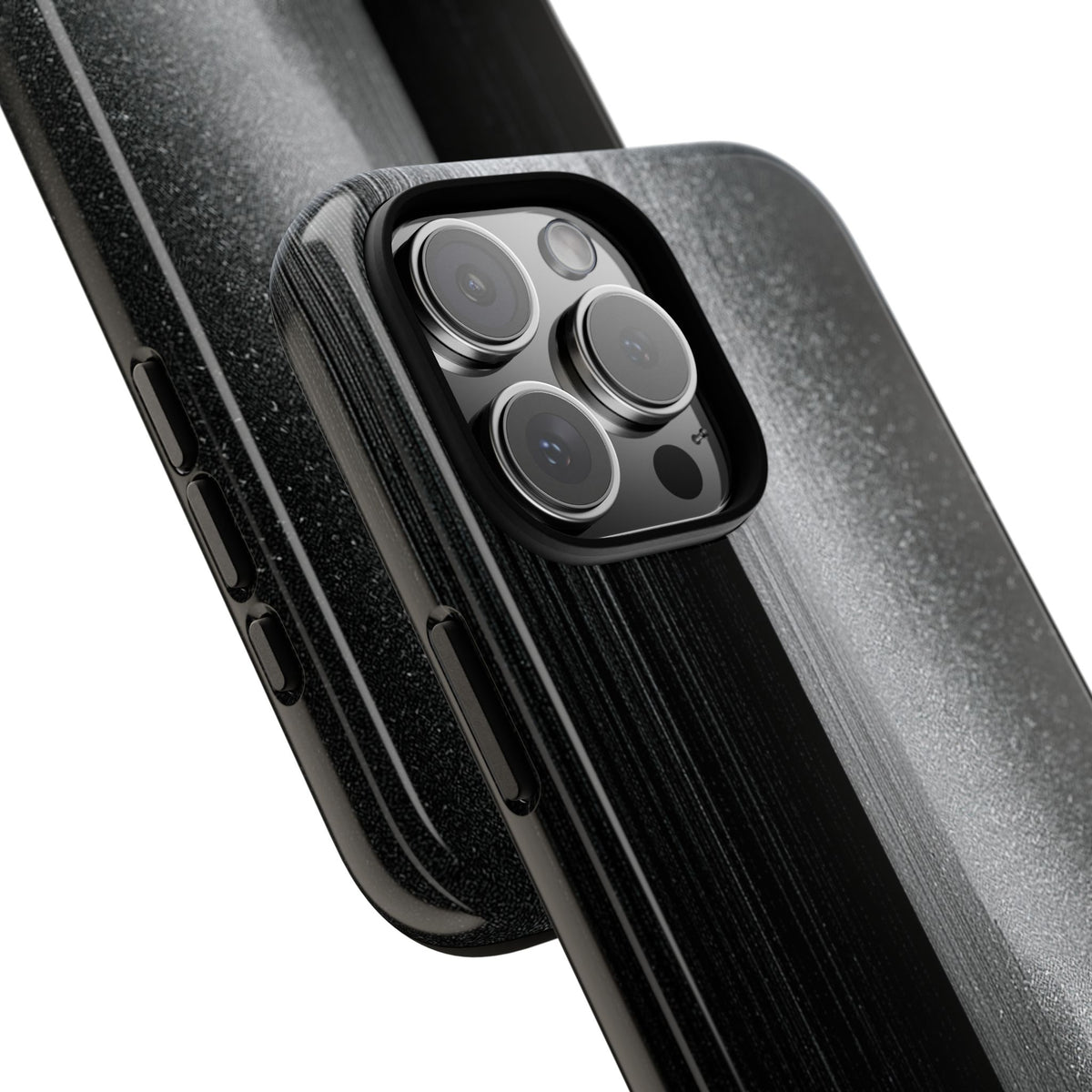 Black Tough Phone Case for iPhone - Brutalist Pixel Monolith