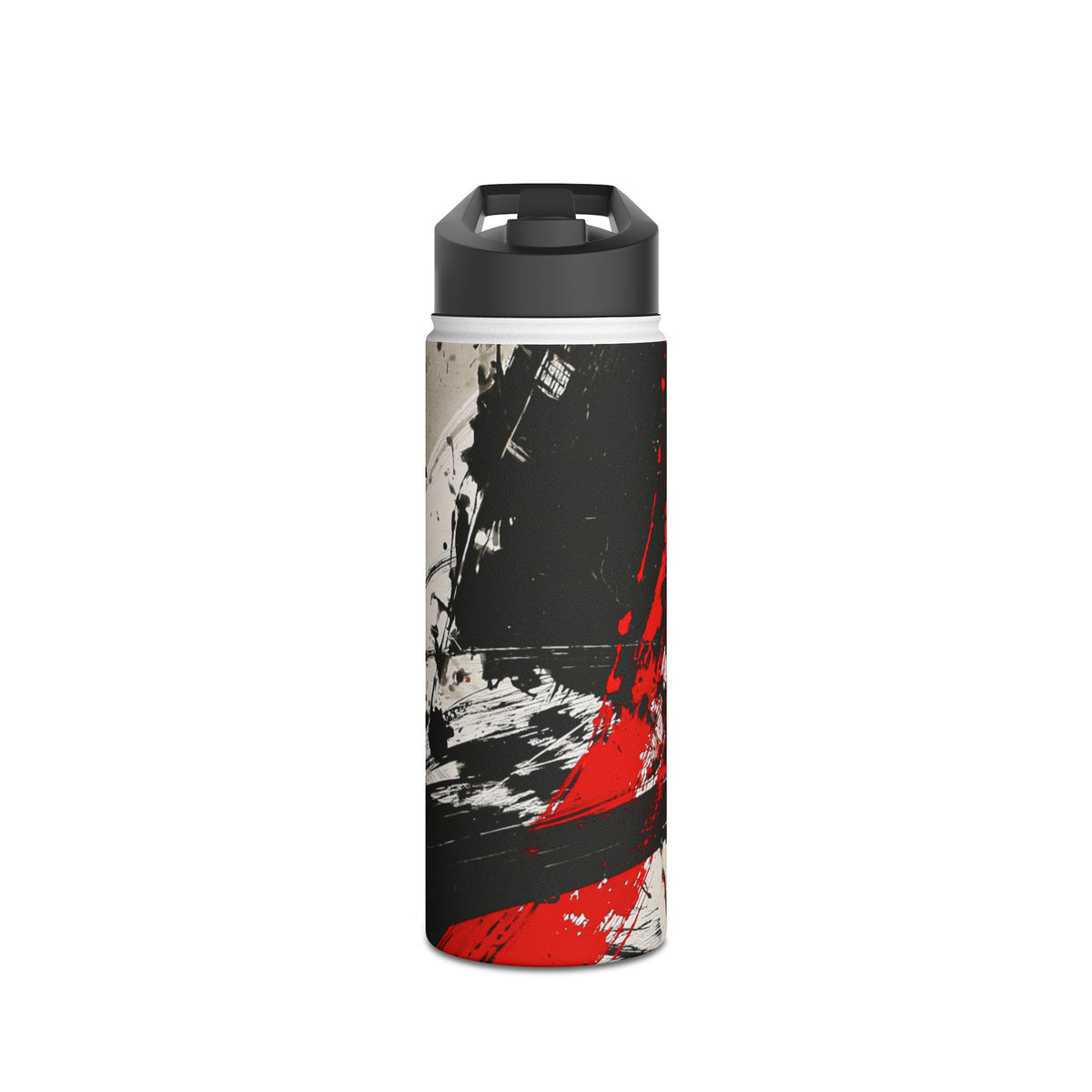 Crimson Sumi Slash · Insulated Water Bottle · White