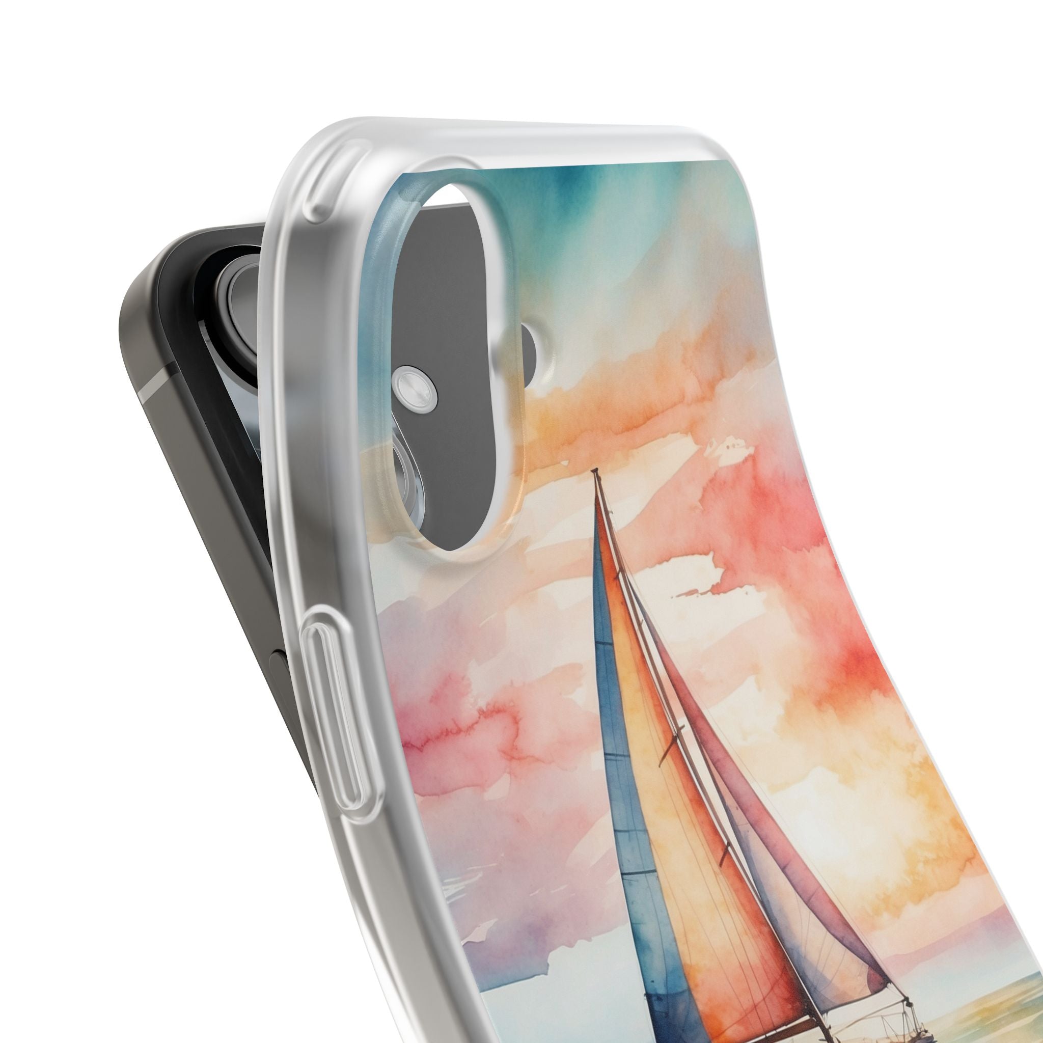 Crimson Horizon Sail · Soft Hoesje voor iPhone