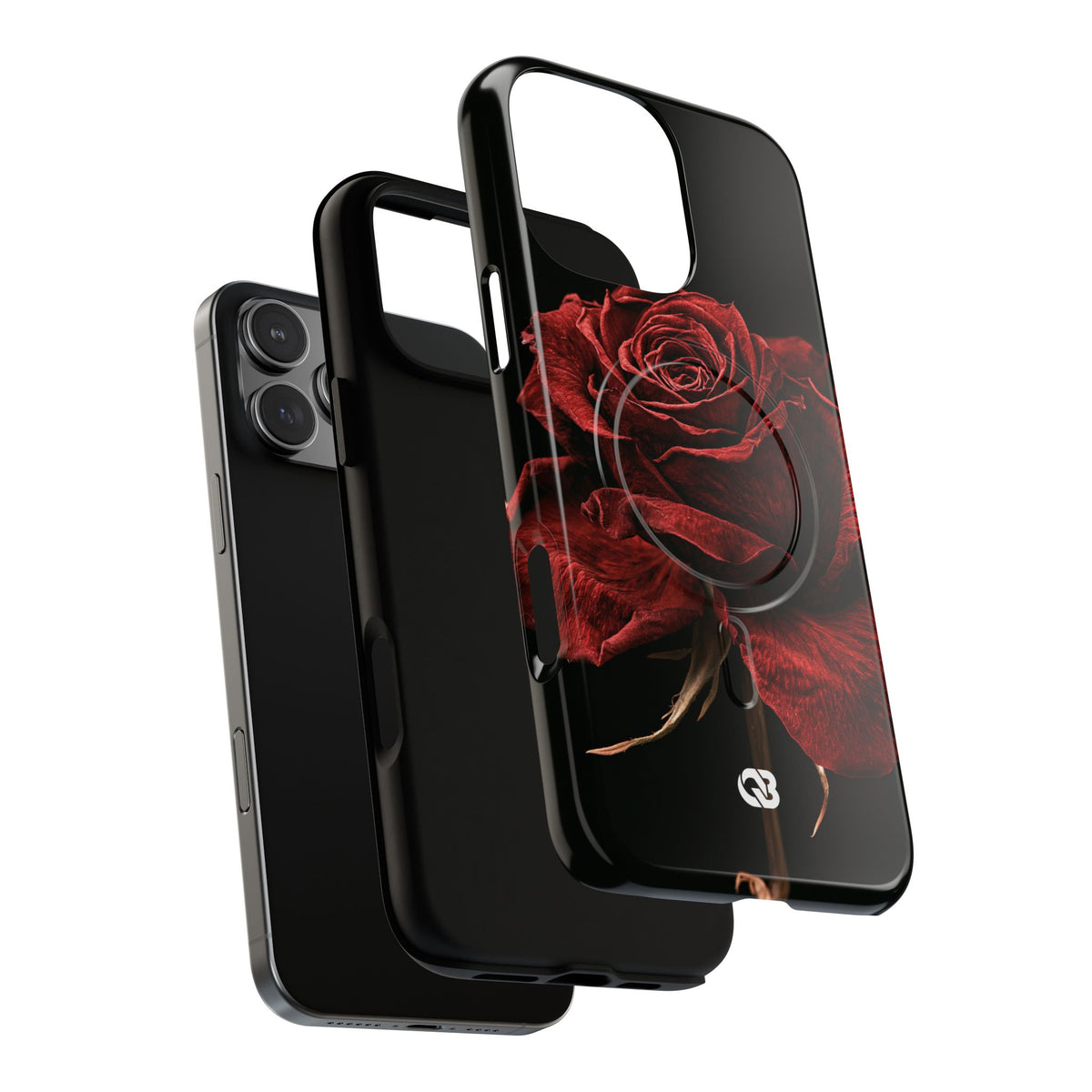 Crimson Noir Rose · Tough 2.0 Magnetic Phone Case for iPhone · Black