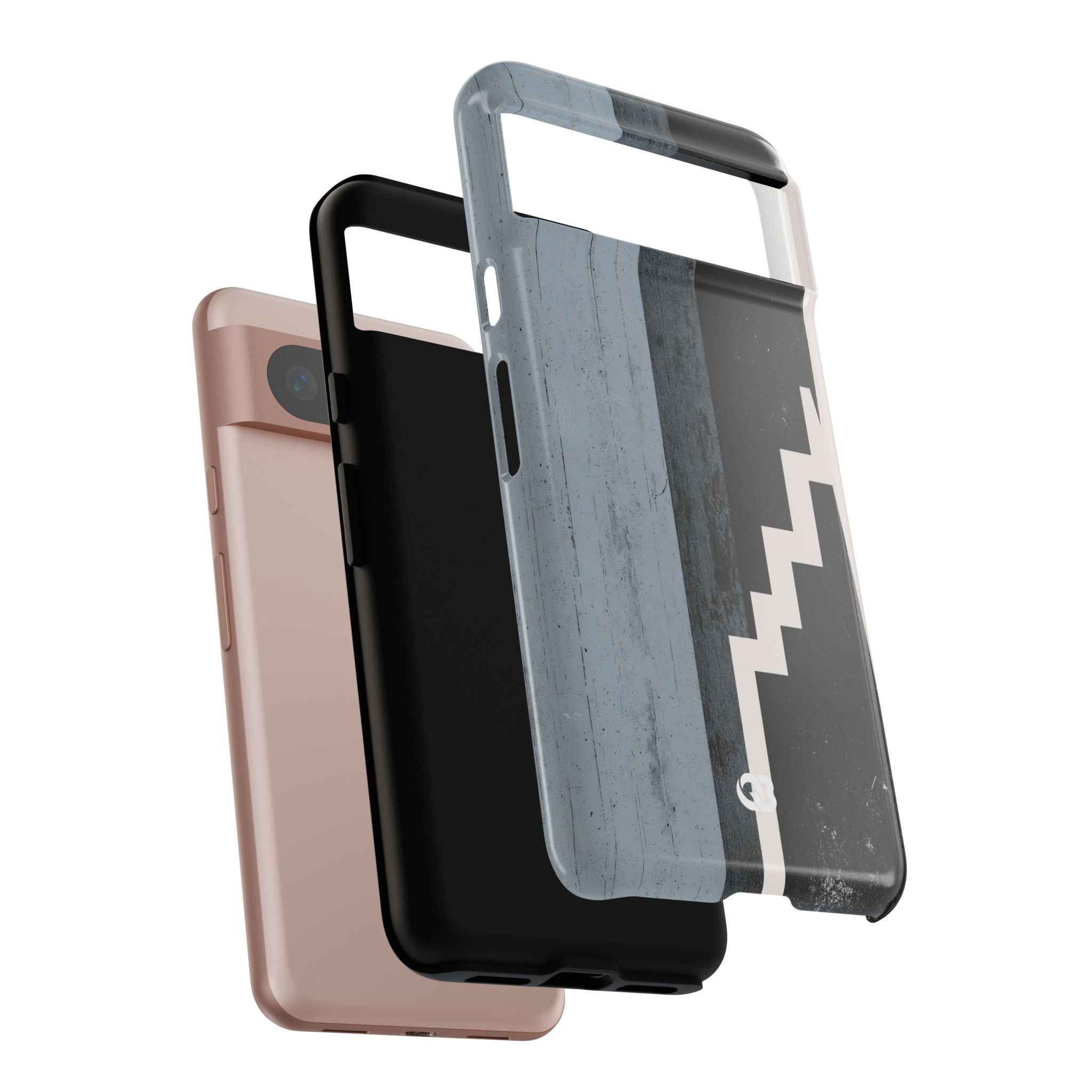 Grey Tough Phone Case for Google Pixel - Industrial Concrete Void